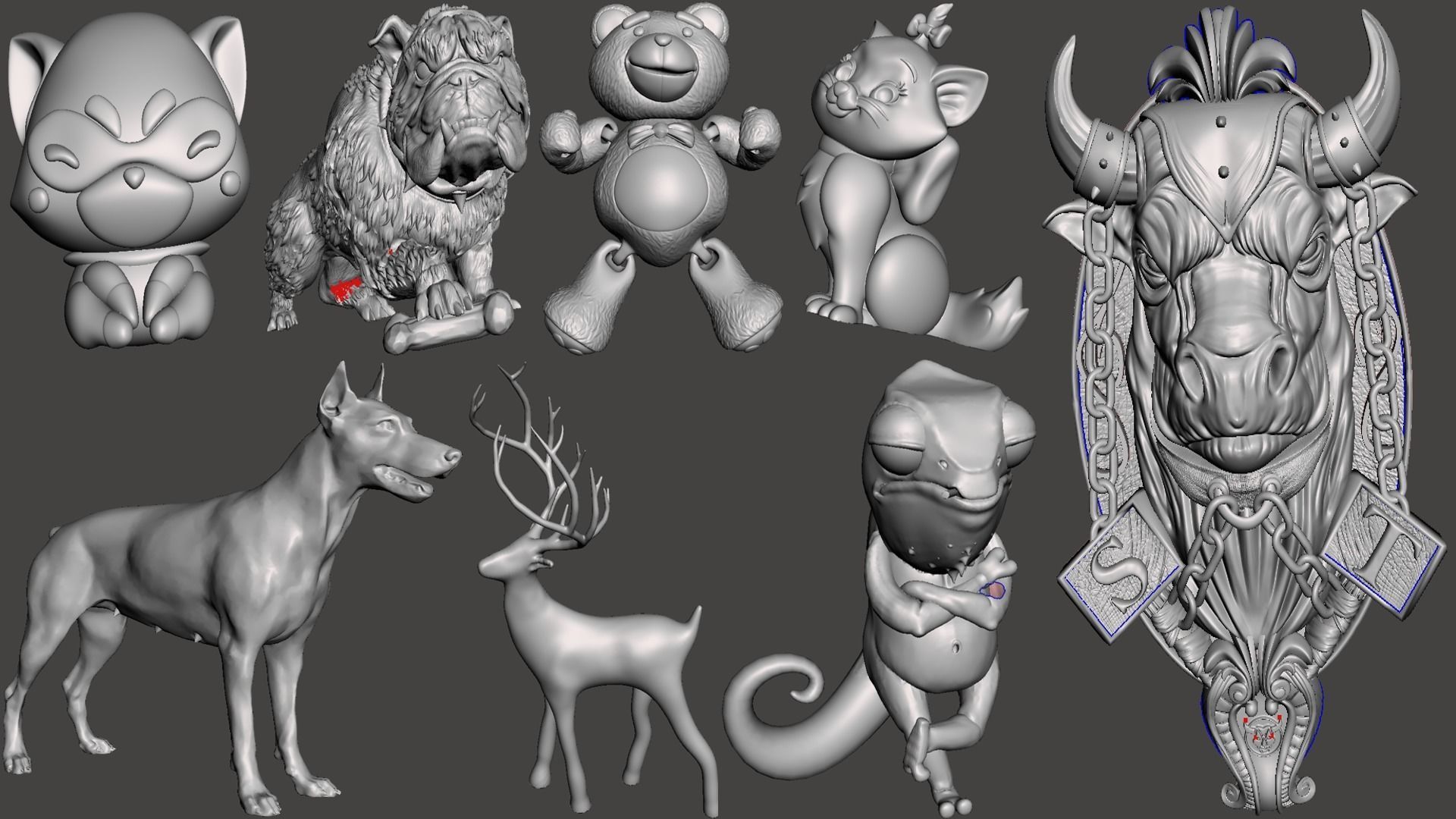 Animals 93 Models Birds creatures 3D Print Sculptures 3D print model_8