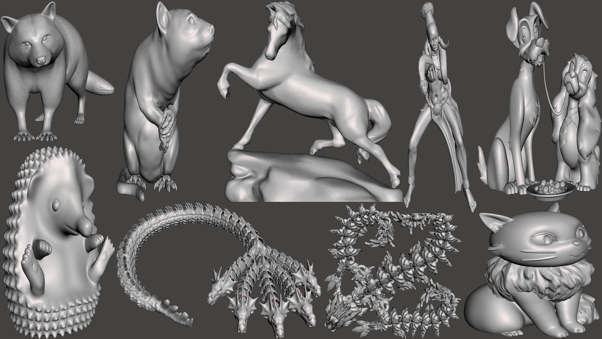 Animals 93 Models Birds creatures 3D Print Sculptures 3D print model_6