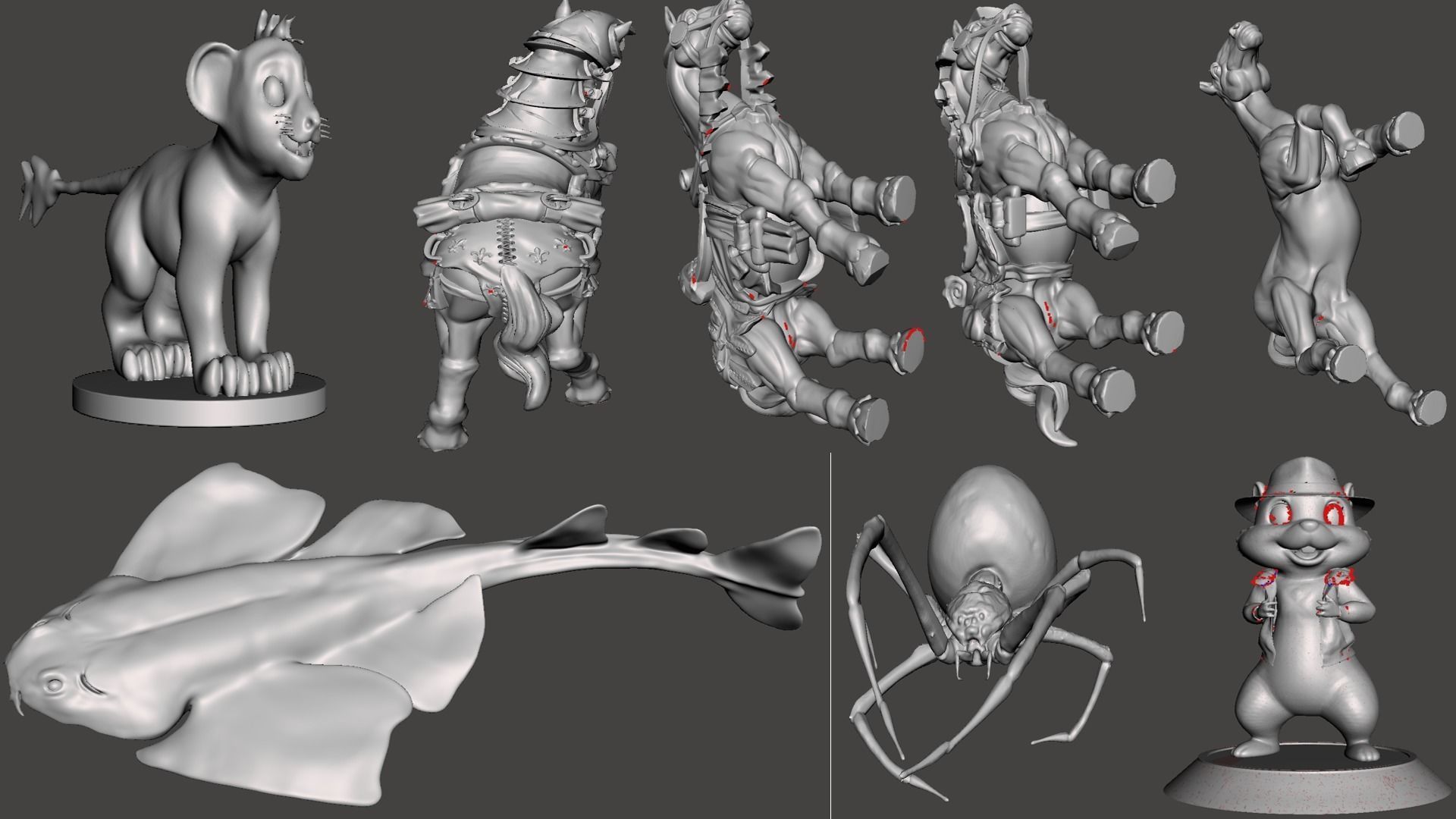 Animals 93 Models Birds creatures 3D Print Sculptures 3D print model_10