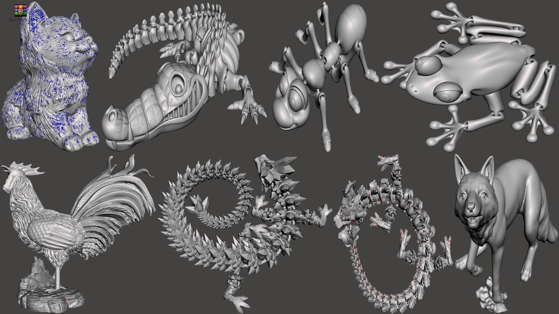 Animals 93 Models Birds creatures 3D Print Sculptures 3D print model_4