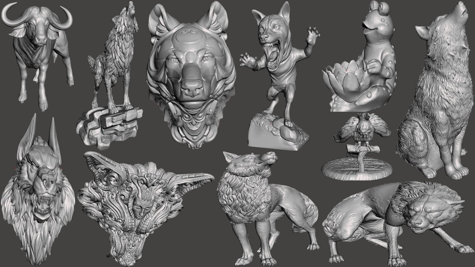 Animals 93 Models Birds creatures 3D Print Sculptures 3D print model_5