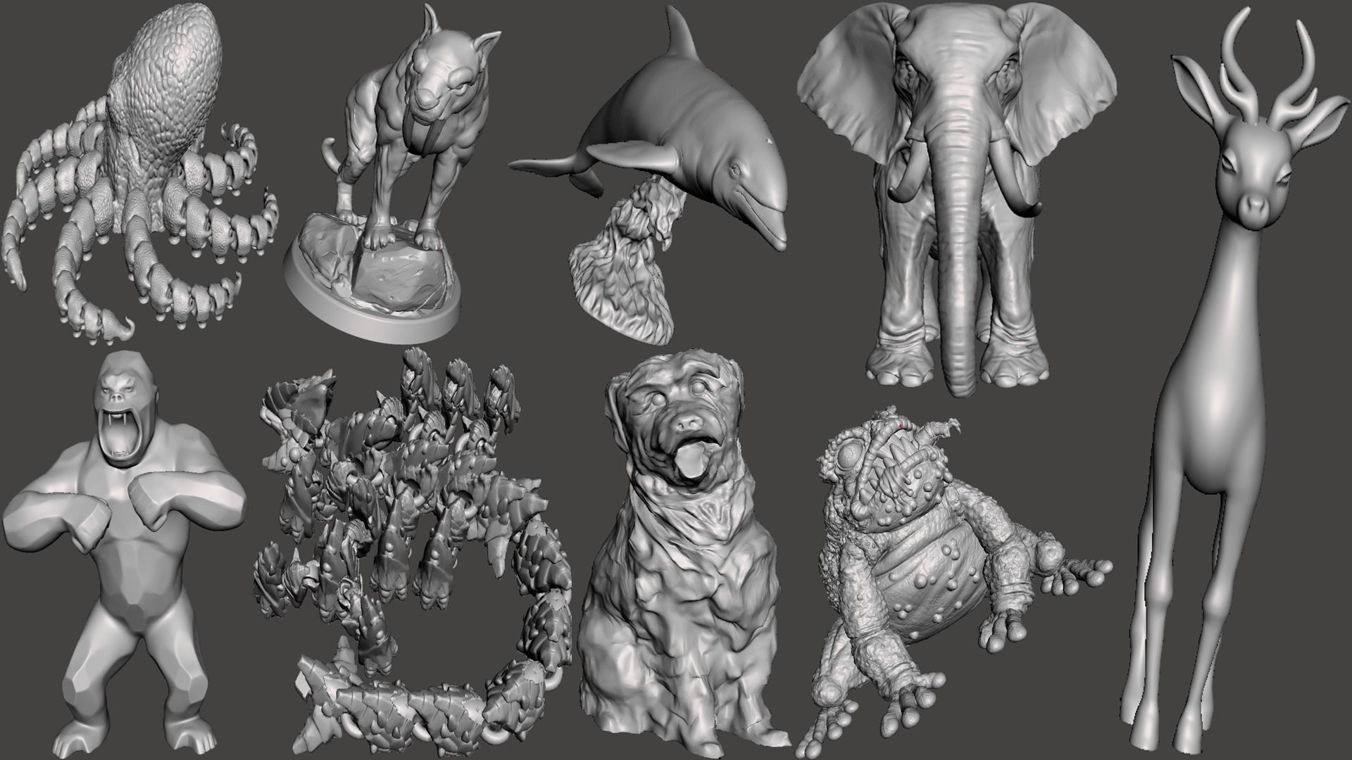 Animals 93 Models Birds creatures 3D Print Sculptures 3D print model_2