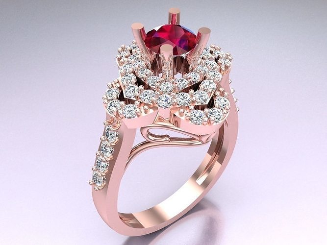 Diamond Ring - Womens Rings - N121001 3D print model