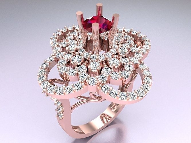 Diamond Ring - Womens Rings - N1211018 3D print model