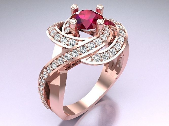 Diamond Ring - Womens Rings - N121029 3D print model