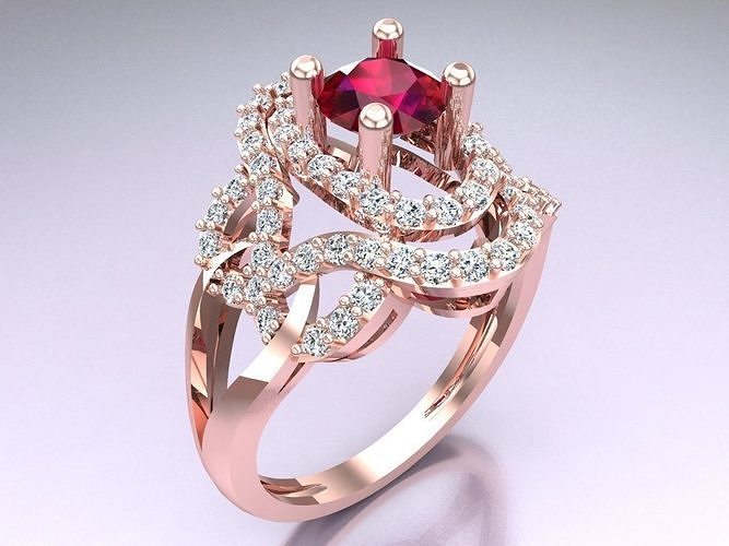 Diamond Ring - Womens Rings - N121037 3D print model