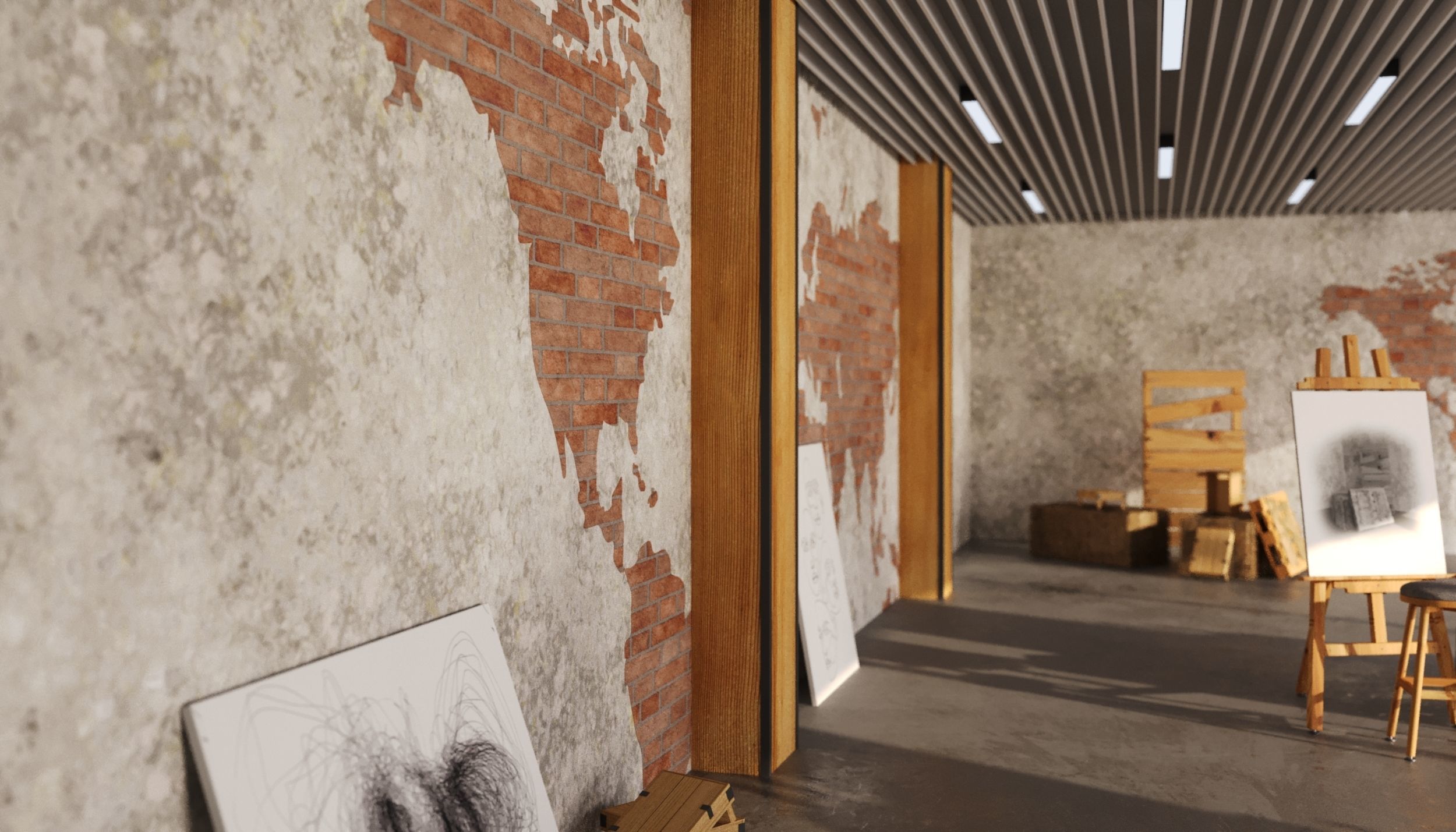 Photorealistic Studio Arts Interior Scene 3D model Low-poly 3D model_5