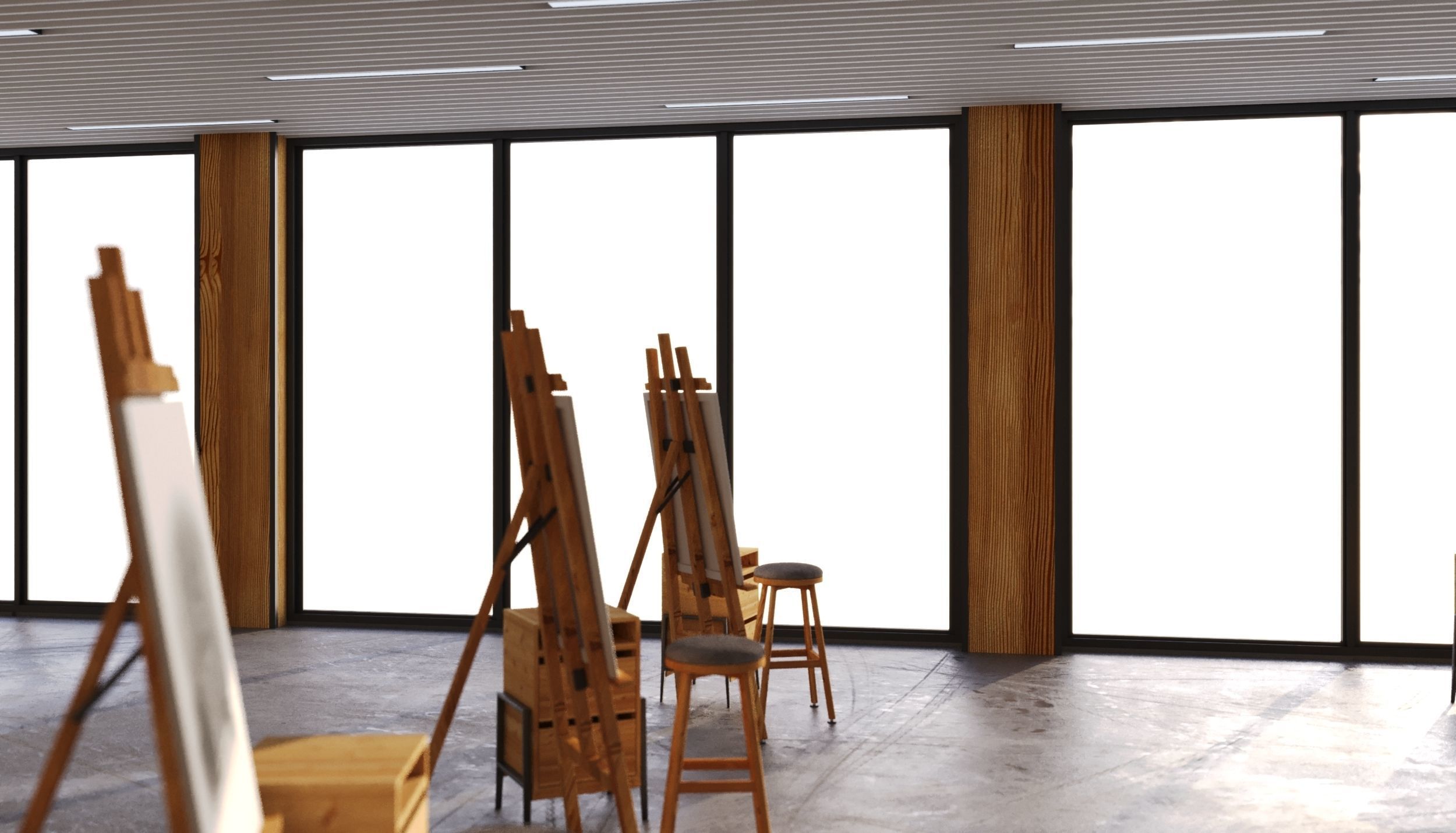 Photorealistic Studio Arts Interior Scene 3D model Low-poly 3D model_7