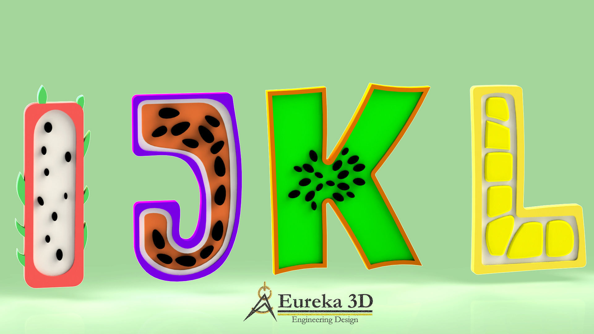 ALPHABET OF FRUITS AND TEMPLATES 3D print model_2