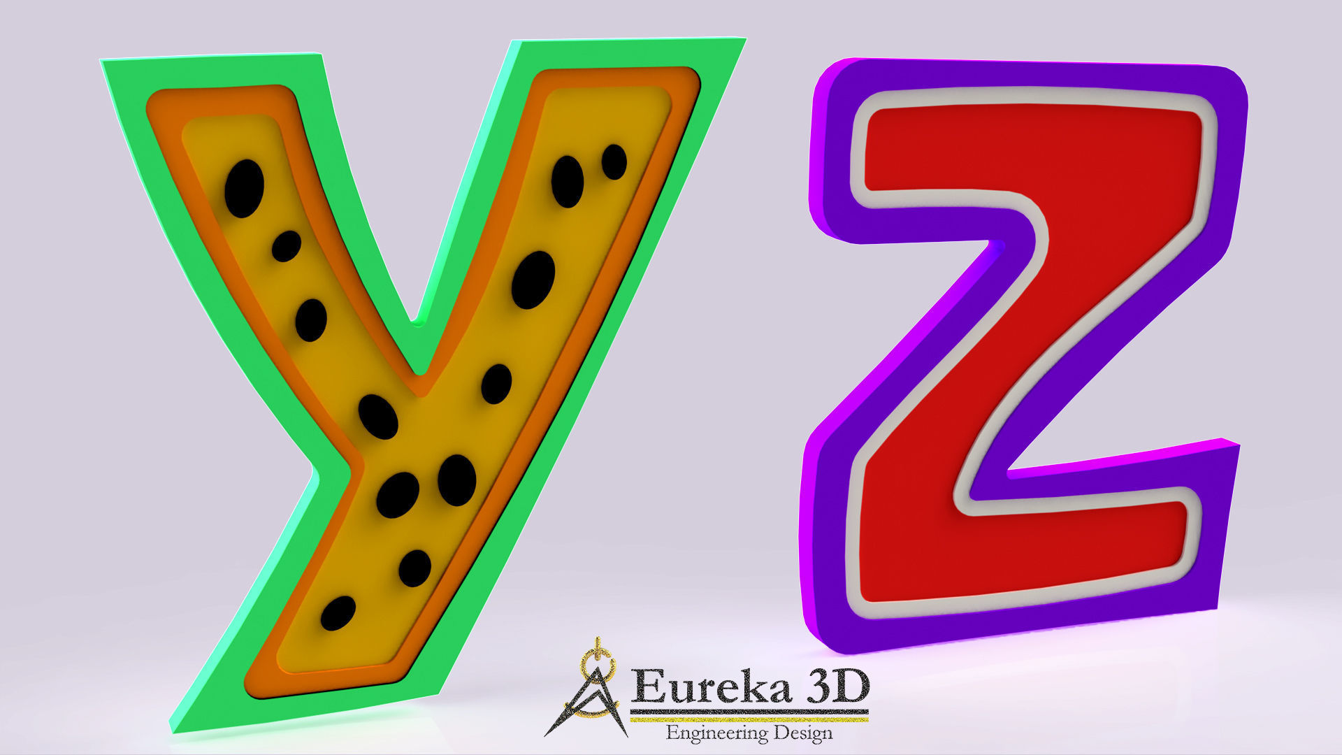 ALPHABET OF FRUITS AND TEMPLATES 3D print model_6