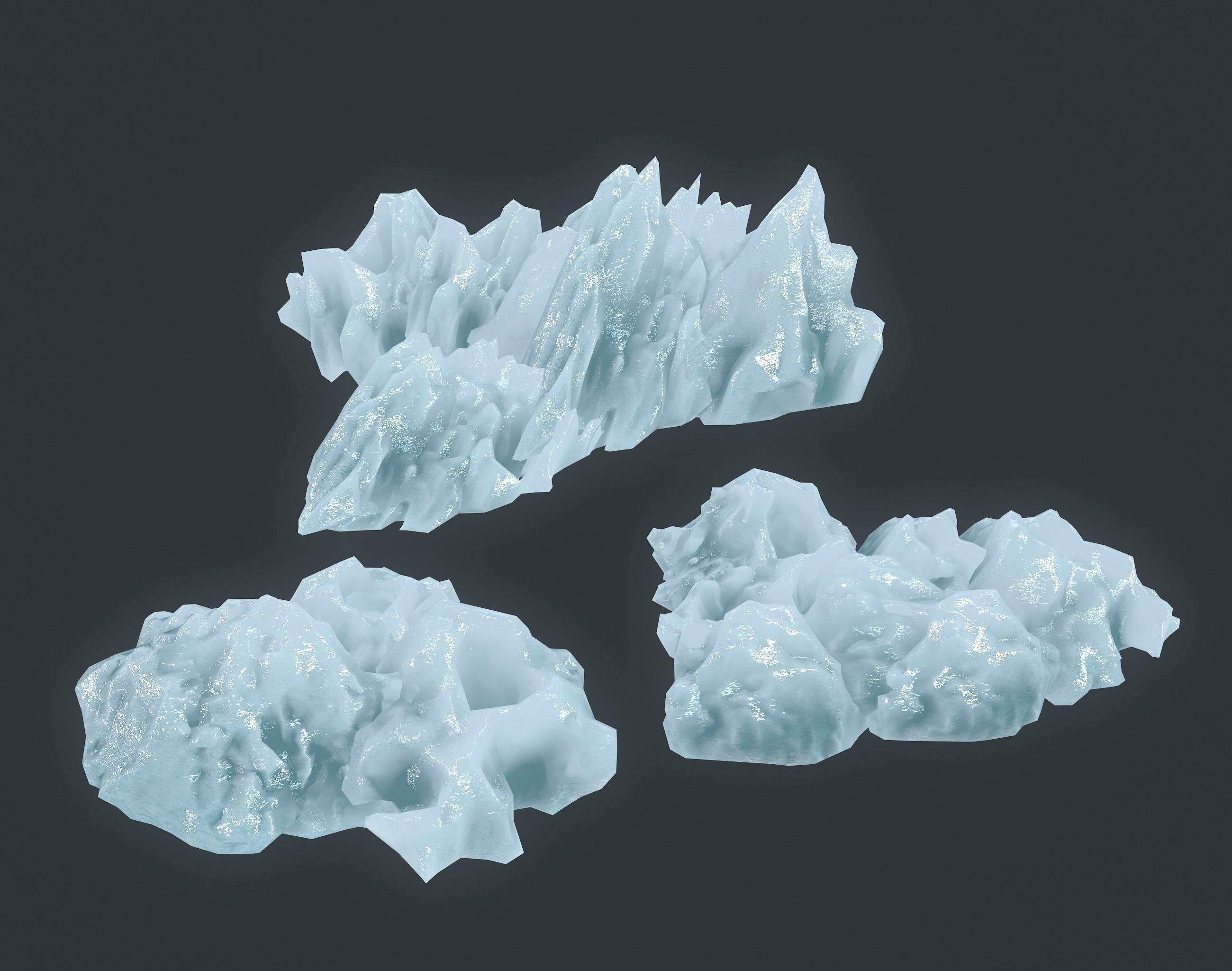40 Low poly Ice Cave Modulars - 231219 Low-poly 3D model_11