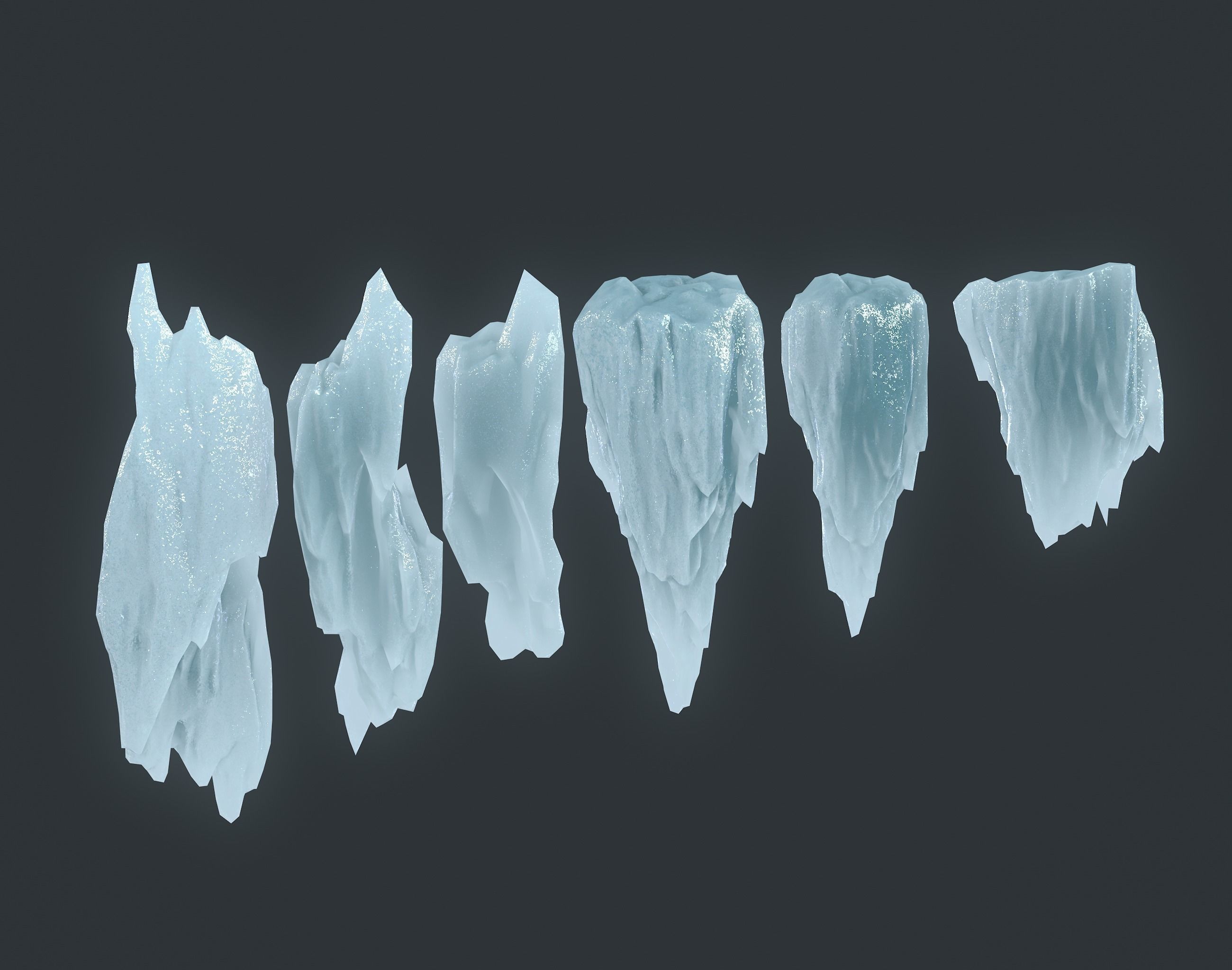 40 Low poly Ice Cave Modulars - 231219 Low-poly 3D model_5