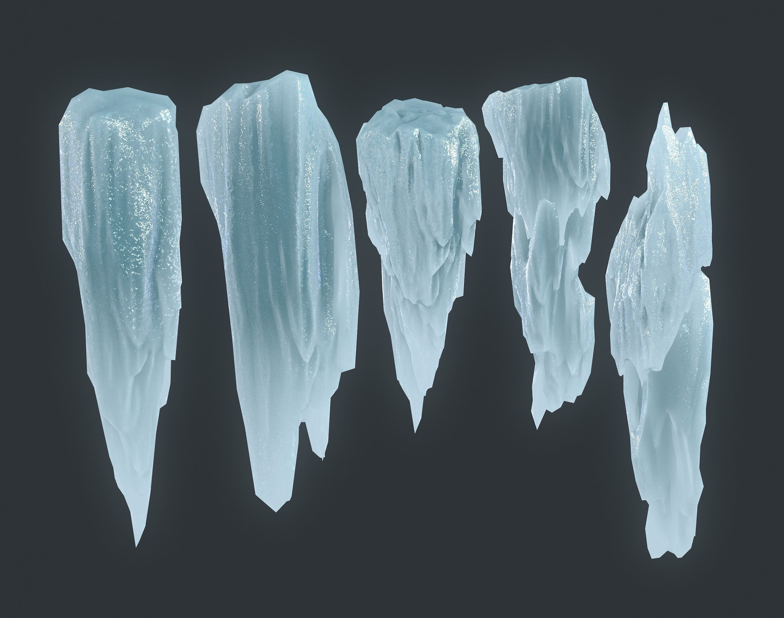 40 Low poly Ice Cave Modulars - 231219 Low-poly 3D model_6