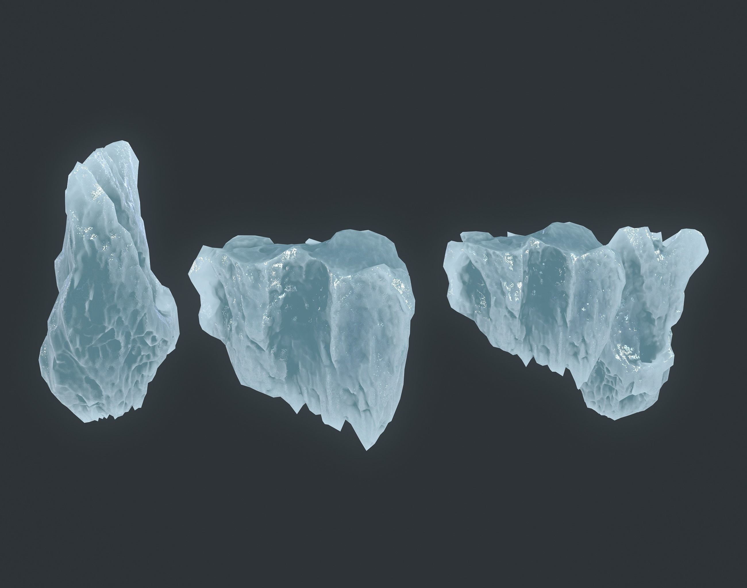 40 Low poly Ice Cave Modulars - 231219 Low-poly 3D model_9