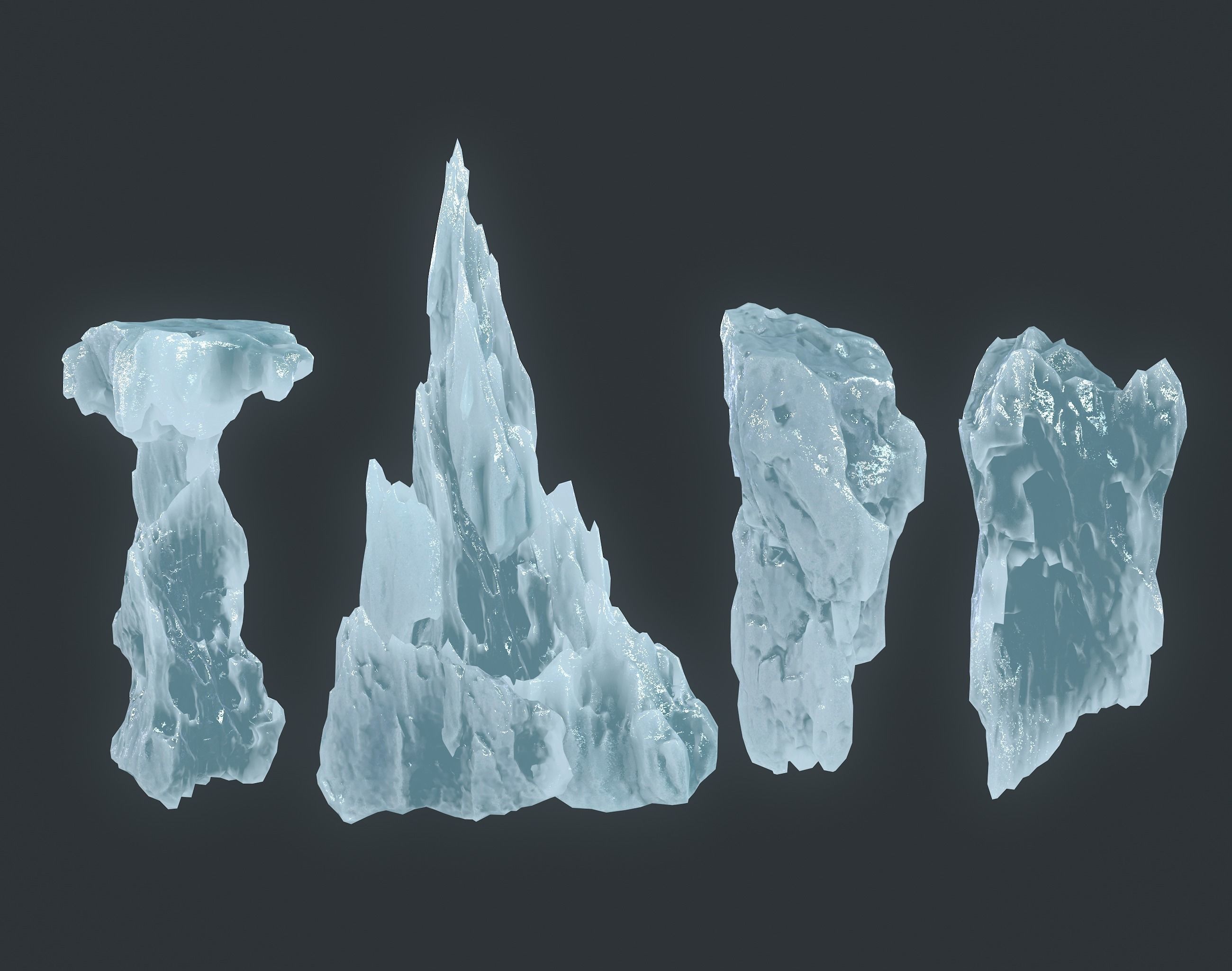 40 Low poly Ice Cave Modulars - 231219 Low-poly 3D model_8