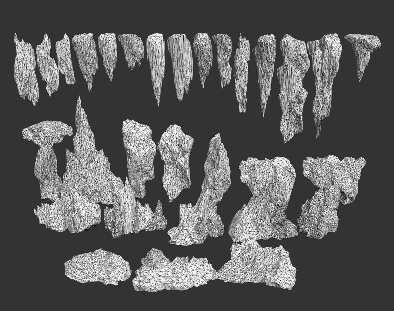 40 Low poly Ice Cave Modulars - 231219 Low-poly 3D model_2