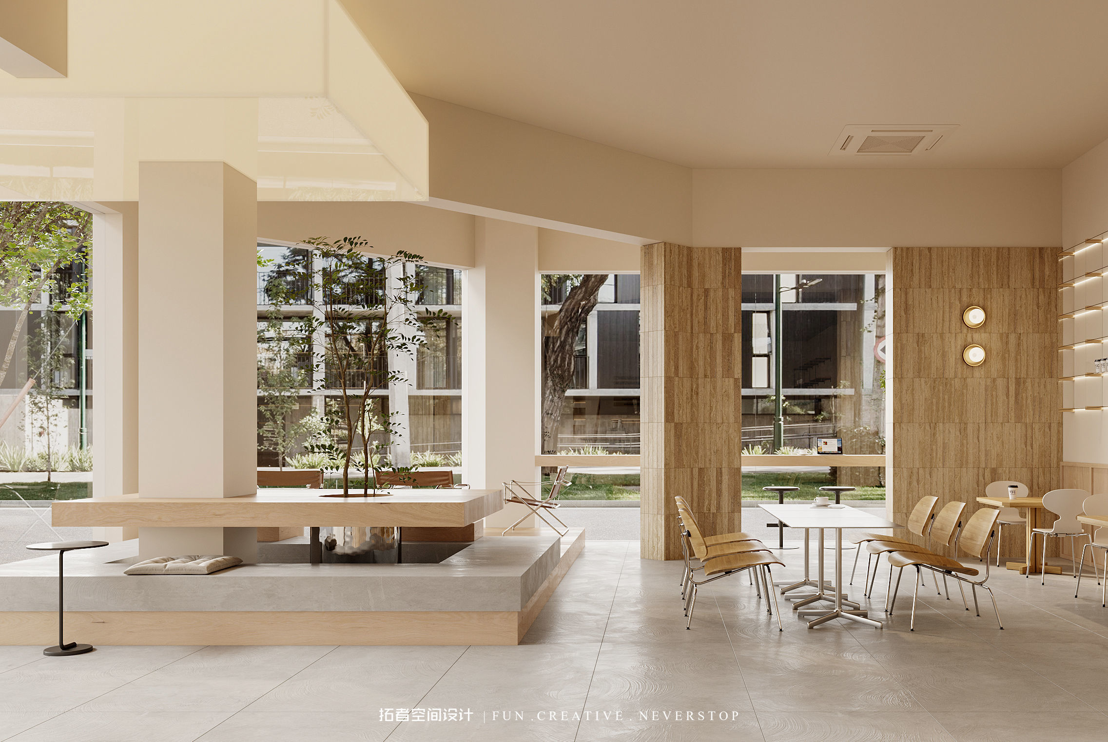 Modern Minimalist Coffee Shop 3D Model AND CAD Drawings 3D model_3