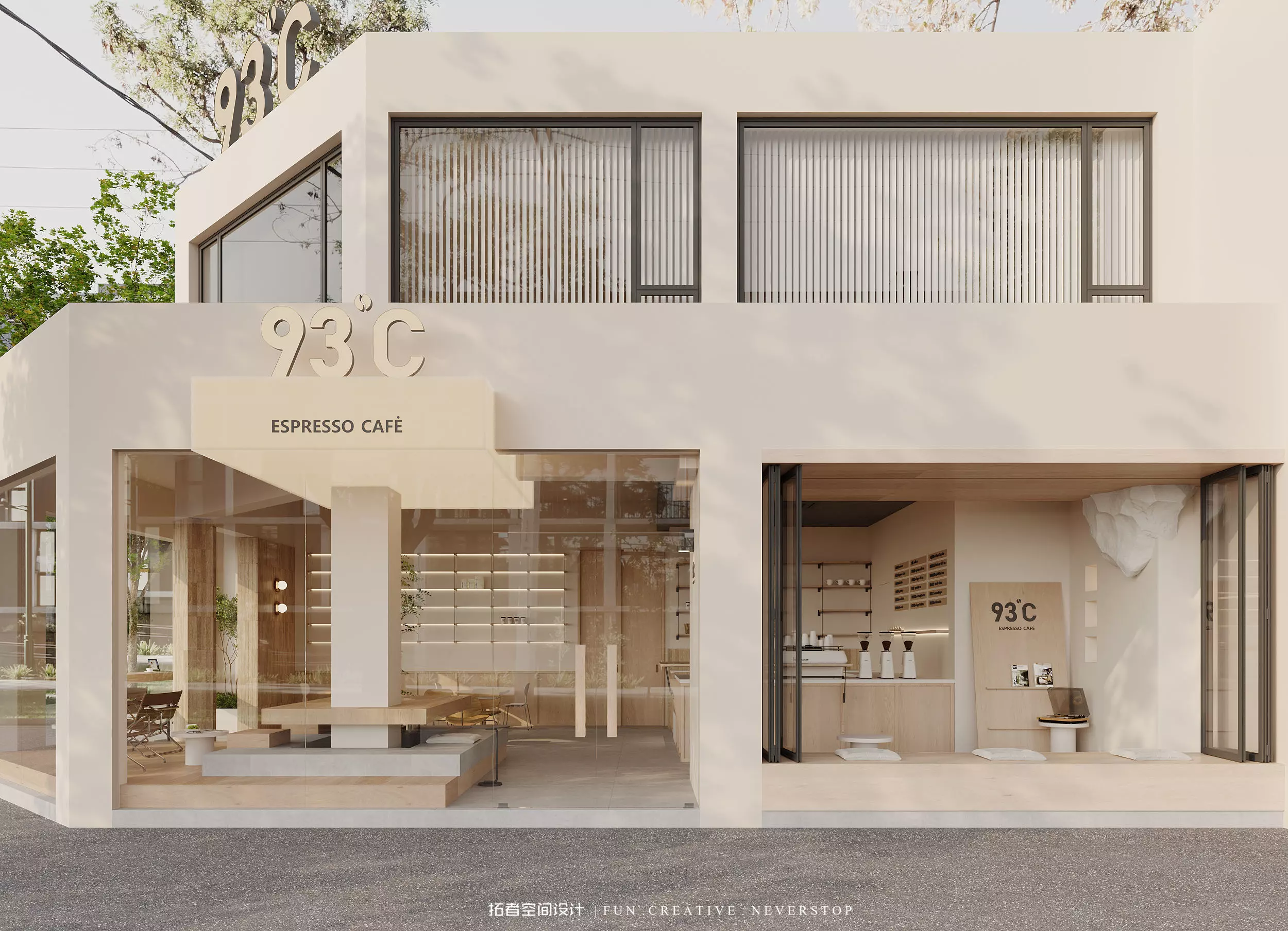 Modern Minimalist Coffee Shop 3D Model AND CAD Drawings 3D model_0