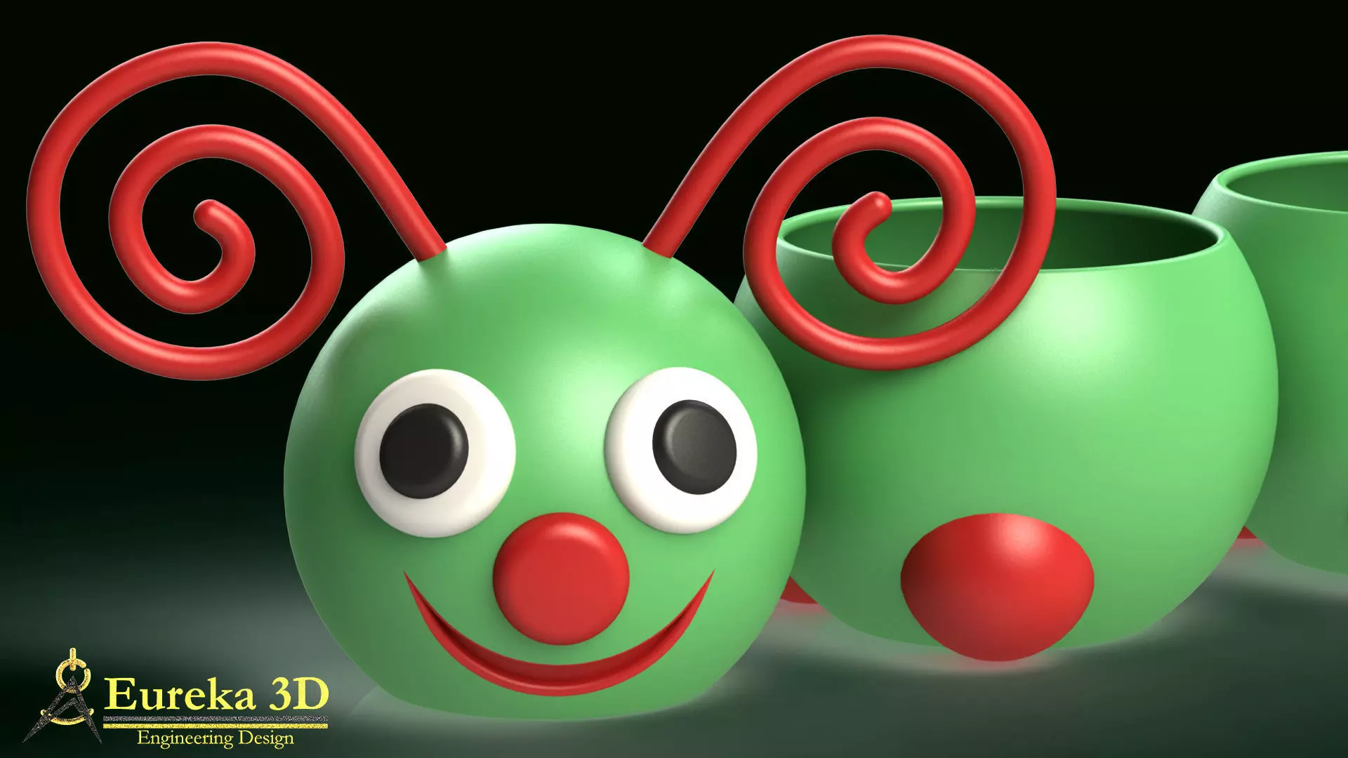 ADORABLE CATERPILLAR POT 3D print model
