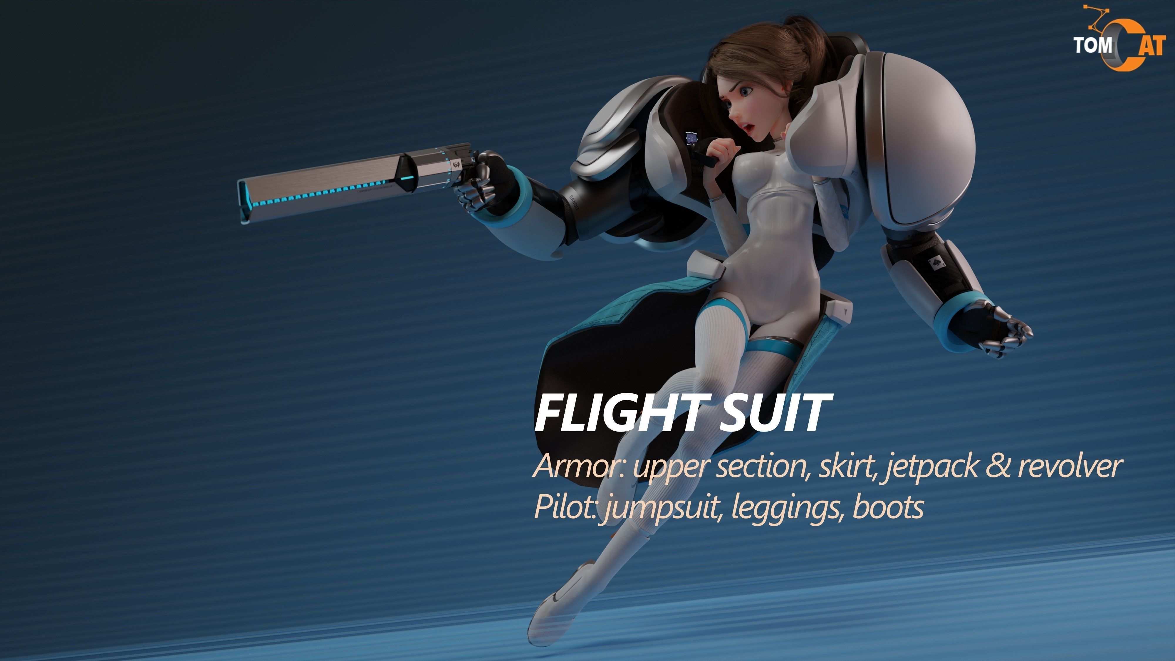 SERAPHIM TROOPER GIRL for Blender Low-poly 3D model_3