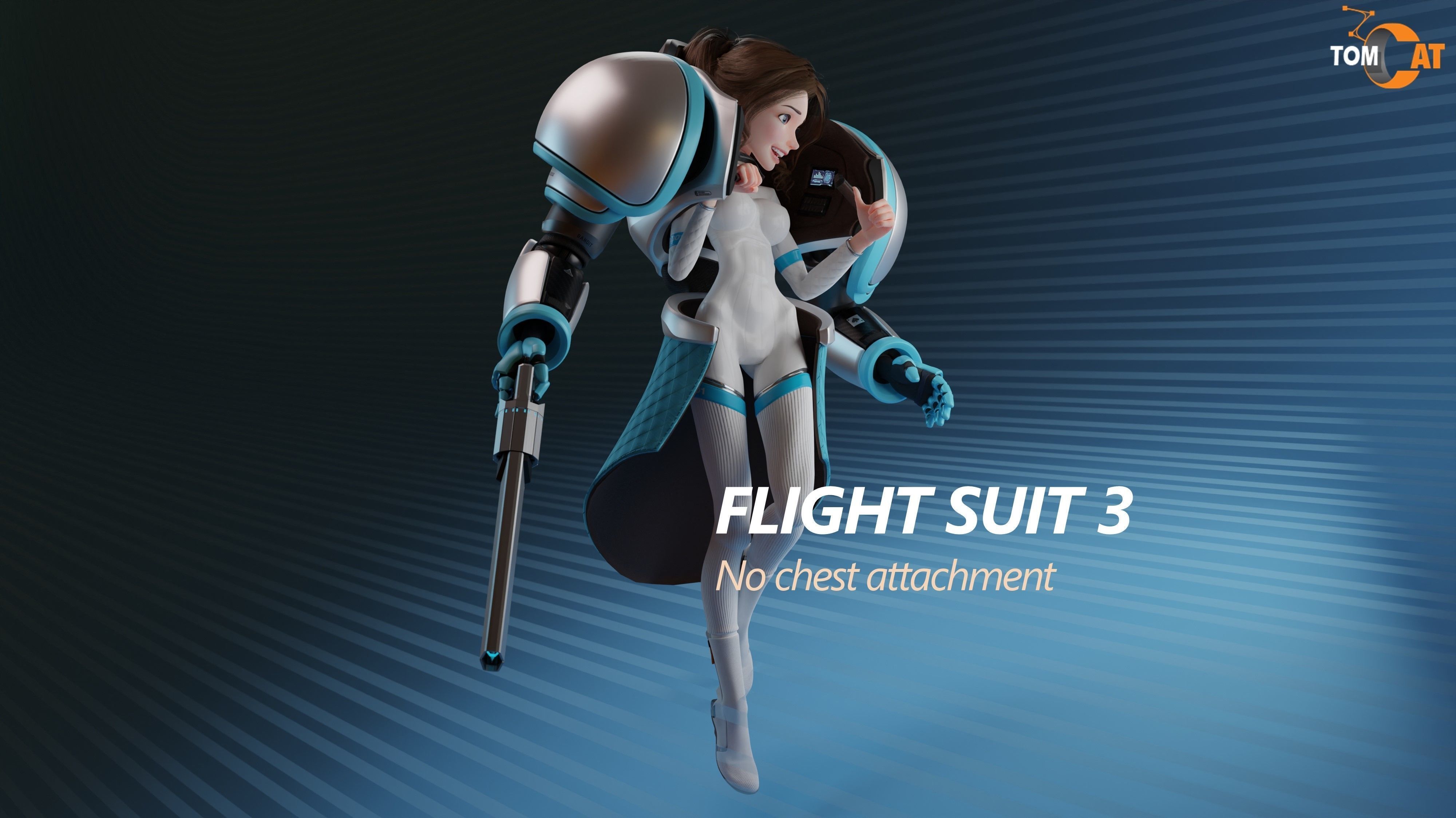 SERAPHIM TROOPER GIRL for Blender Low-poly 3D model_9