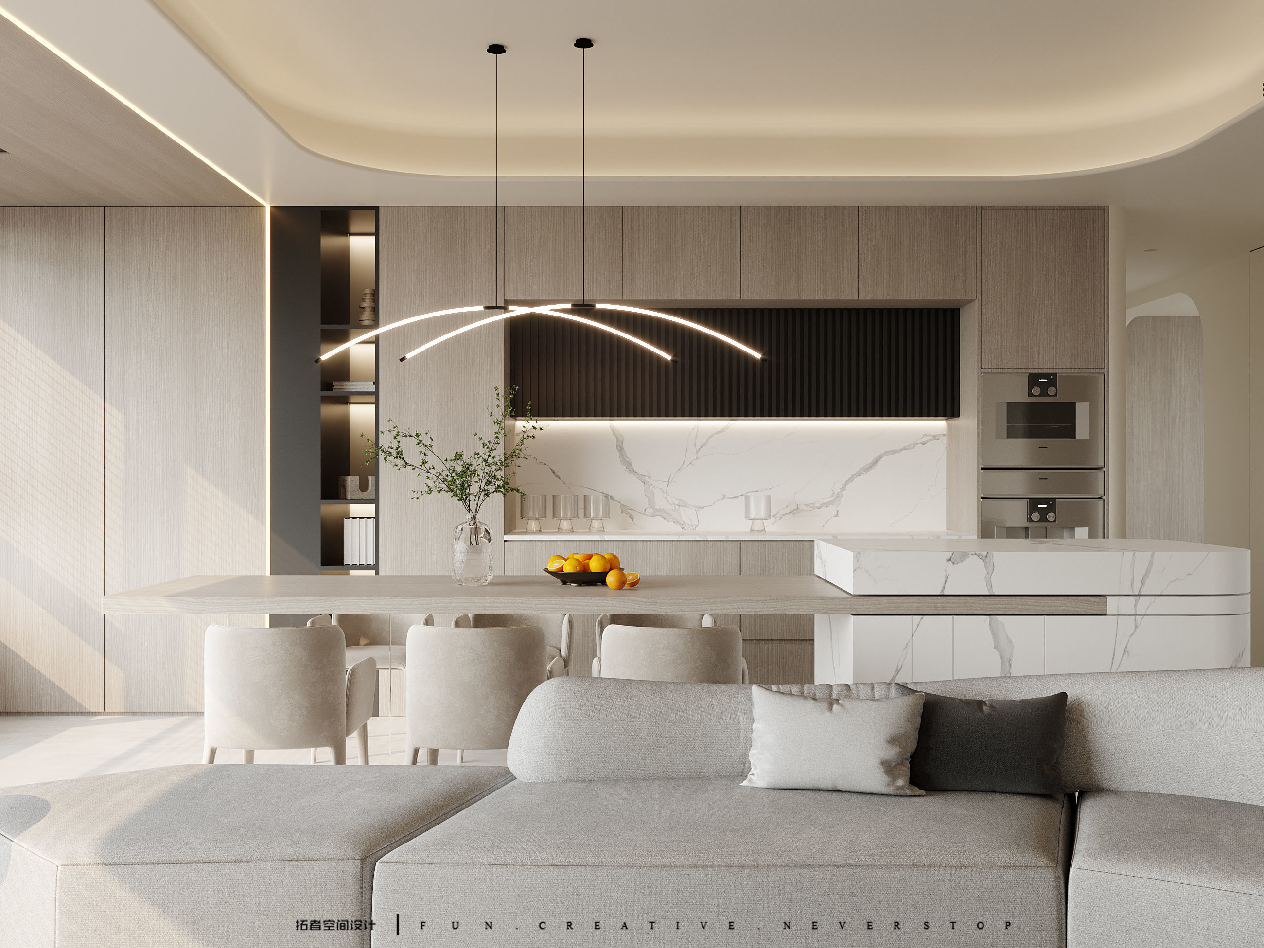 Modern Minimalist Home Interior 3D Model and CAD Drawings 3D model_9