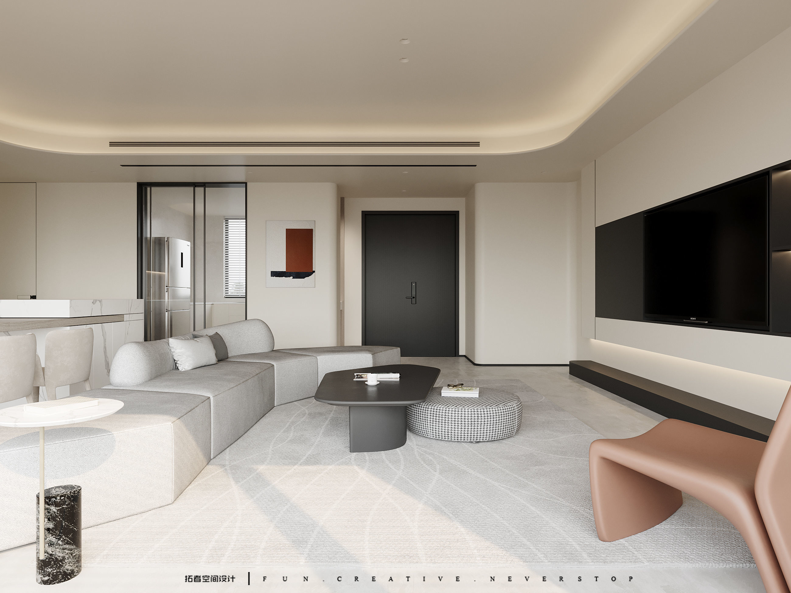Modern Minimalist Home Interior 3D Model and CAD Drawings 3D model_7