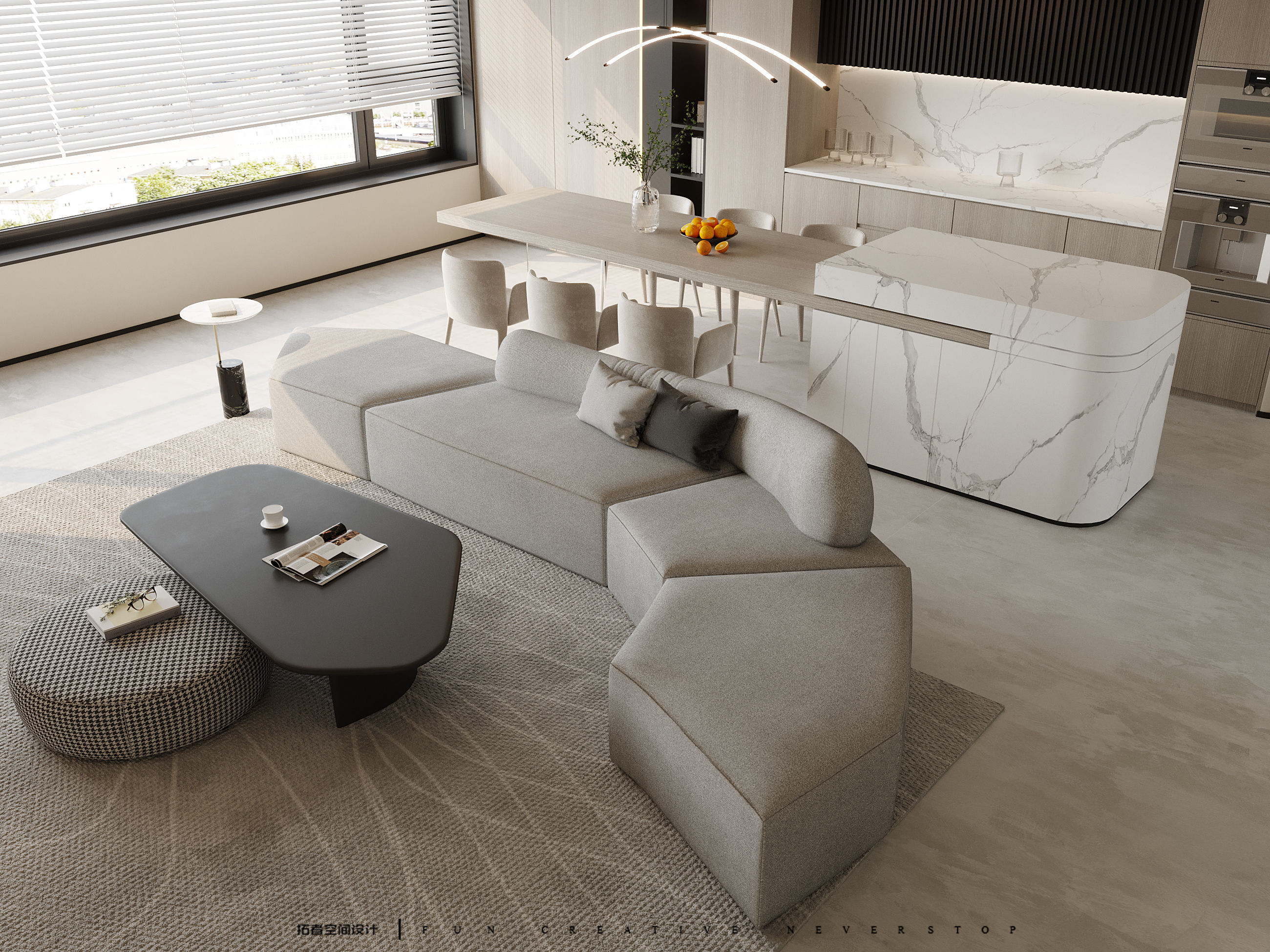 Modern Minimalist Home Interior 3D Model and CAD Drawings 3D model_8
