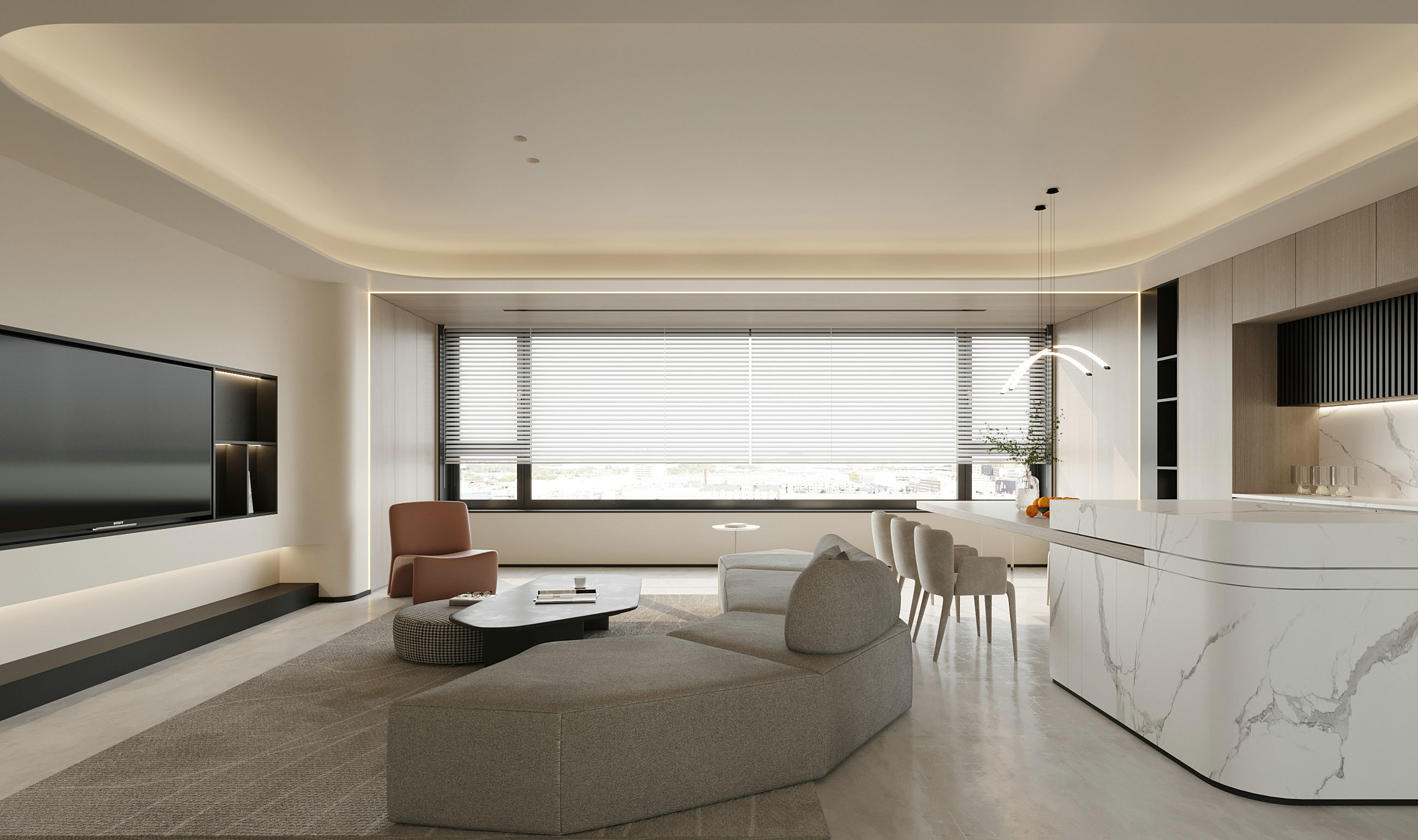 Modern Minimalist Home Interior 3D Model and CAD Drawings 3D model_6