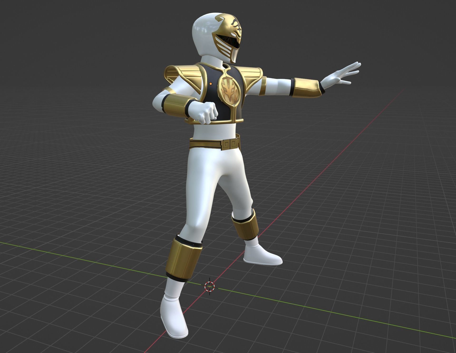 White Ranger - Mighty Morphin Power Rangers 3D model_8