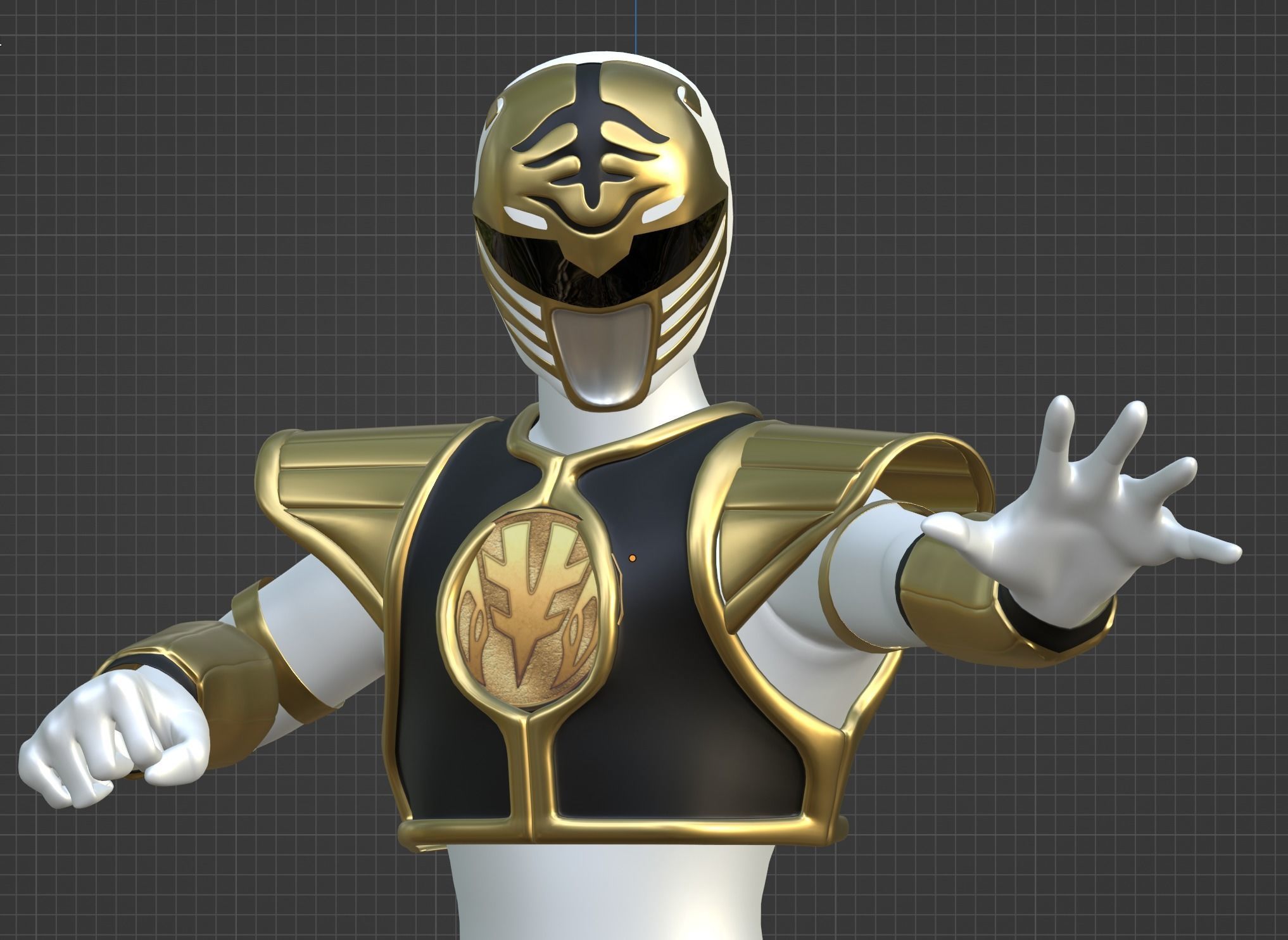 White Ranger - Mighty Morphin Power Rangers 3D model_9