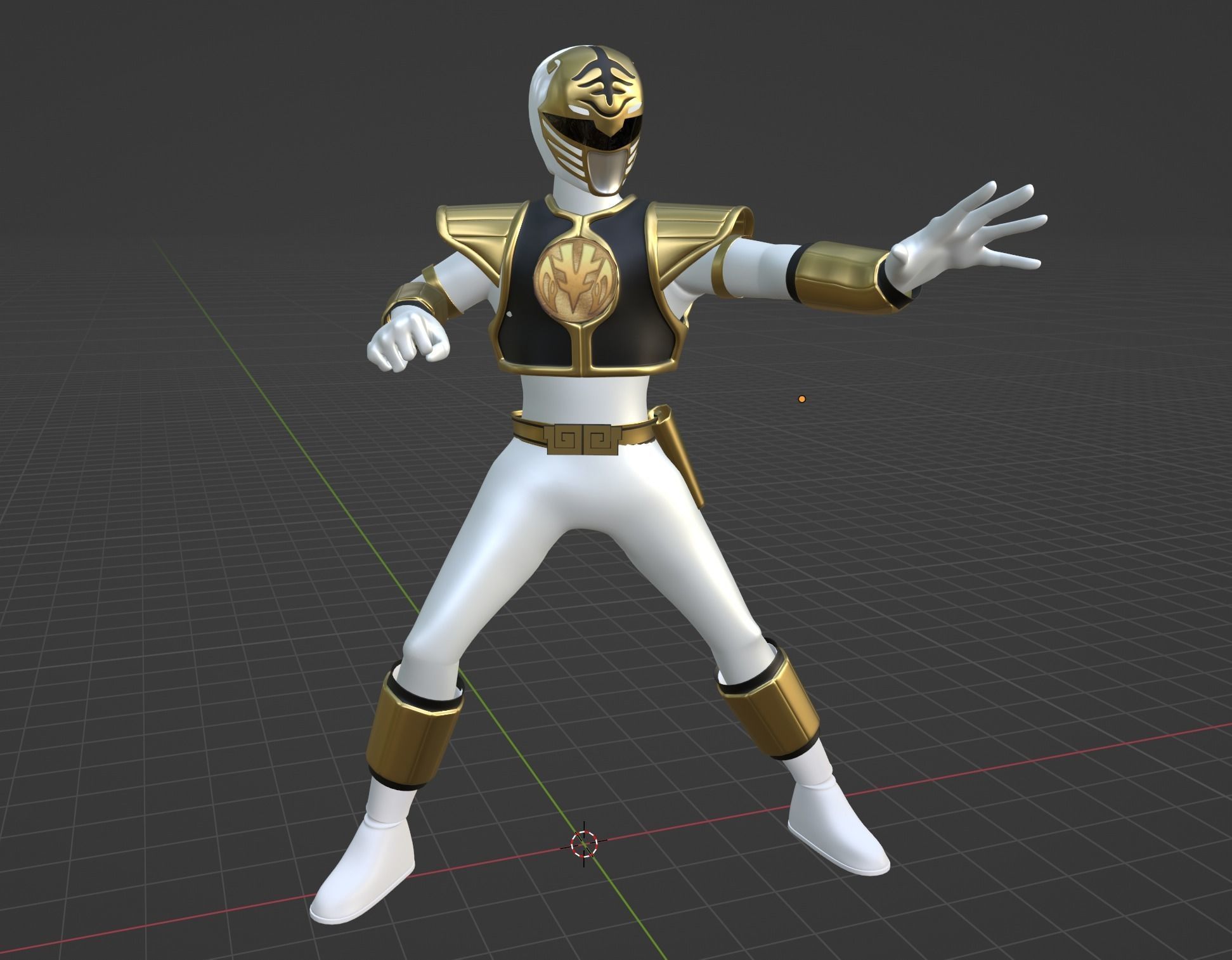 White Ranger - Mighty Morphin Power Rangers 3D model_5