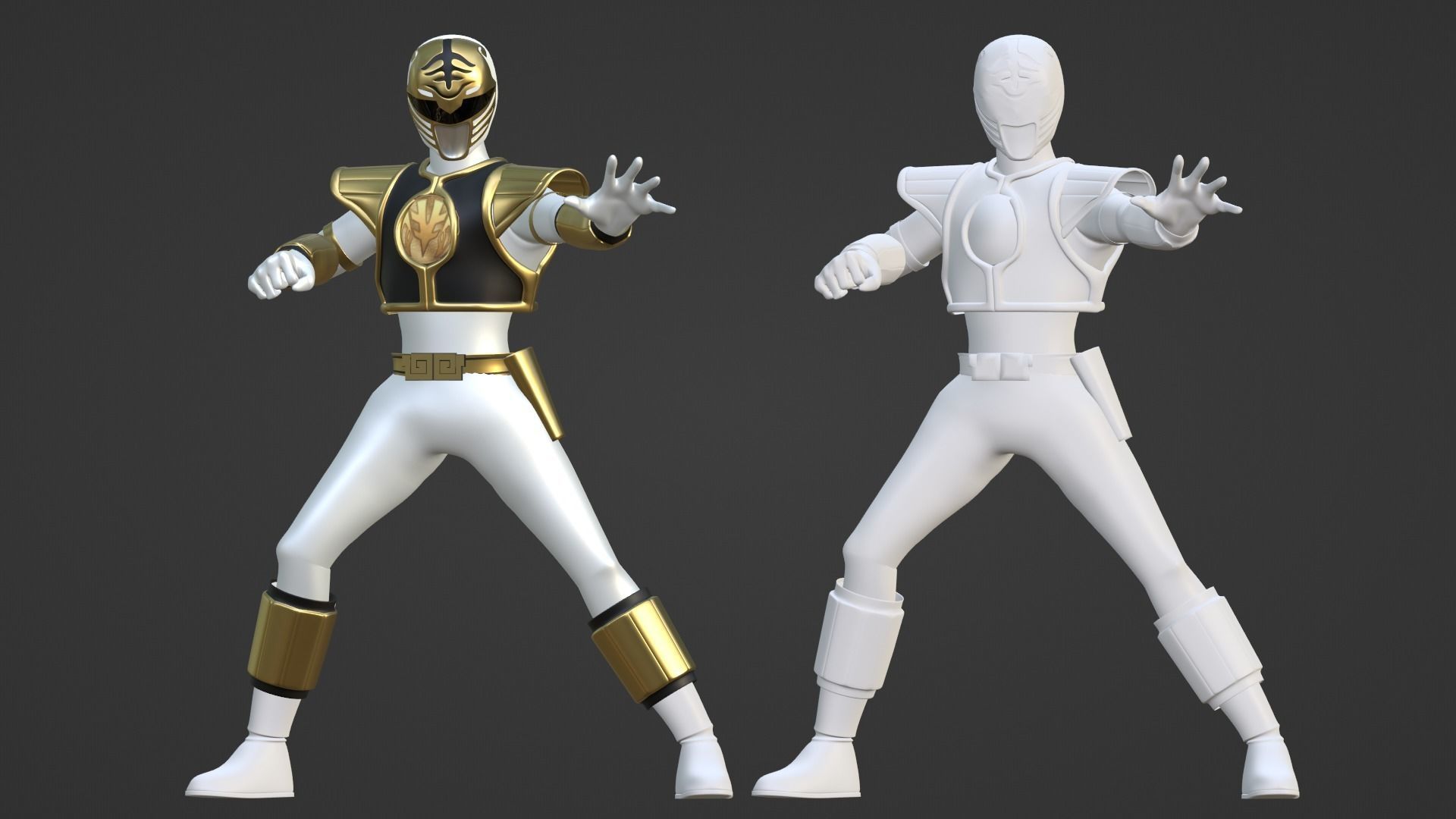 White Ranger - Mighty Morphin Power Rangers 3D model_17