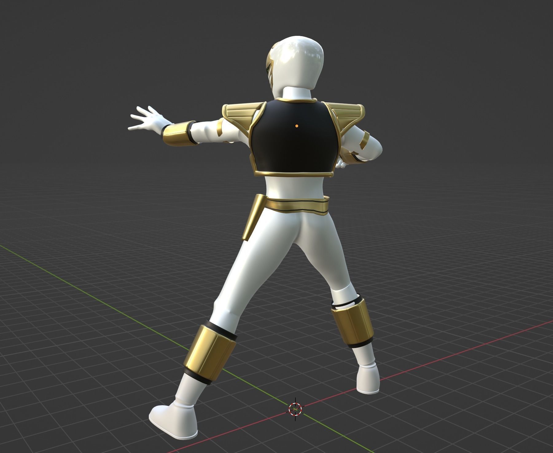 White Ranger - Mighty Morphin Power Rangers 3D model_7