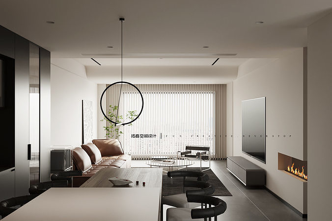 A Seamless Blend of Comfort and Style in 3D Living Spaces 3D model