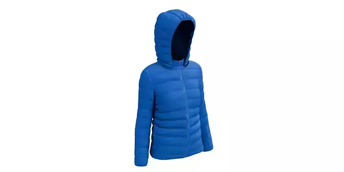 Blue Female Jacket Low-poly 3D model