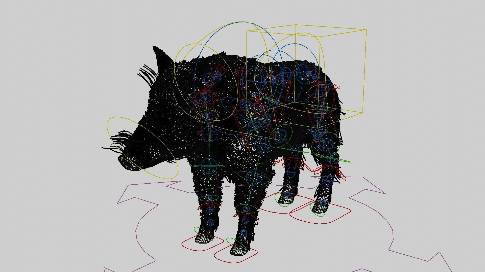 WILD BOAR RIGGED Low-poly 3D model_6
