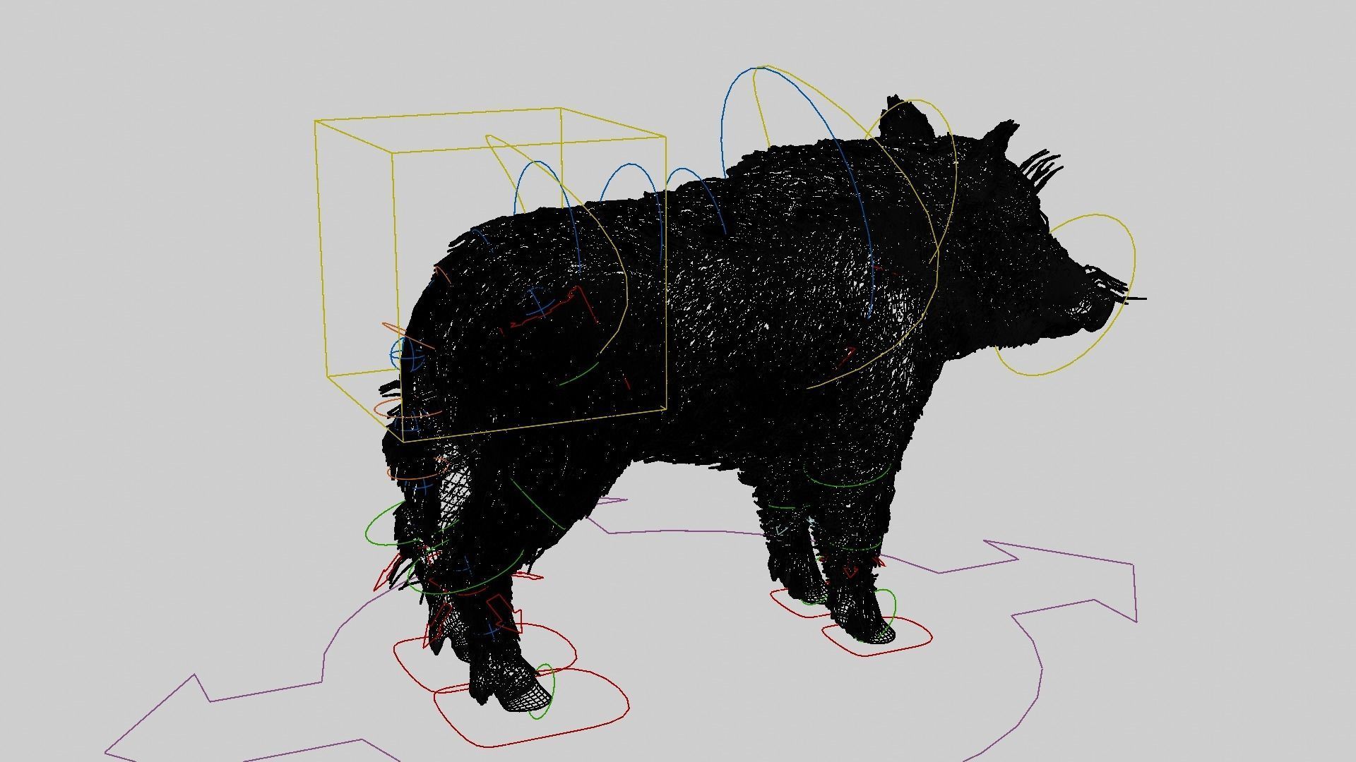 WILD BOAR RIGGED Low-poly 3D model_9