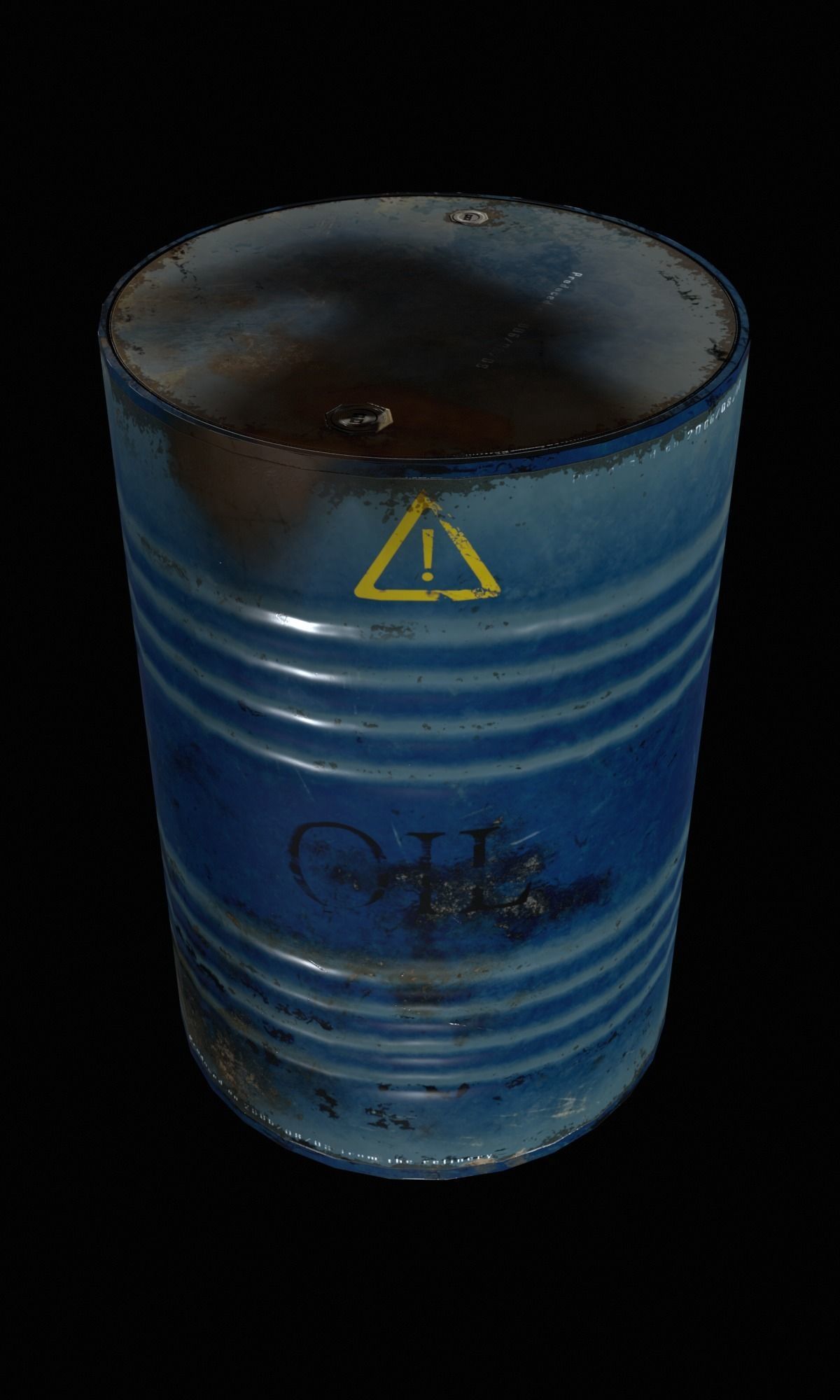 Barrel pbr Low-poly 3D model_9