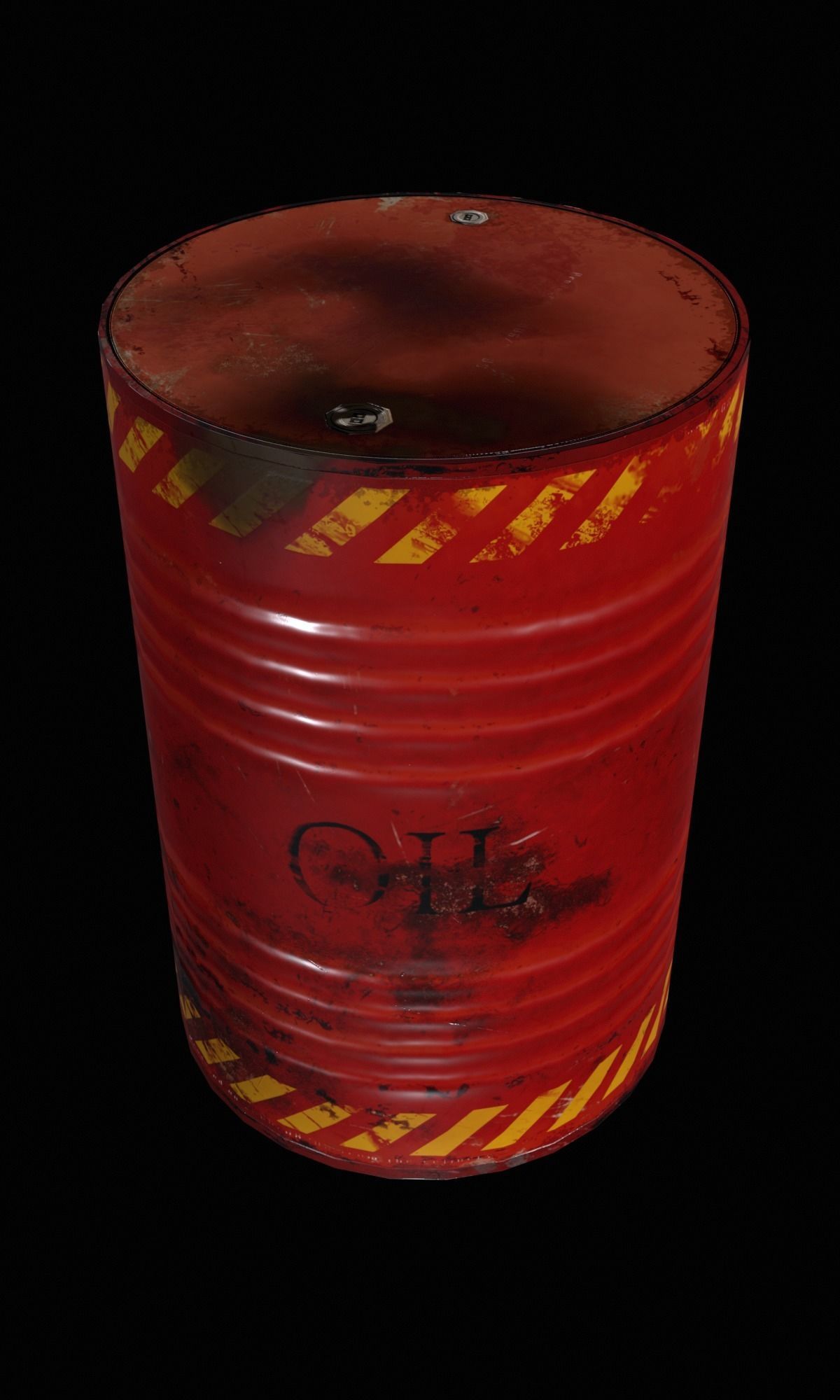 Barrel pbr Low-poly 3D model_6