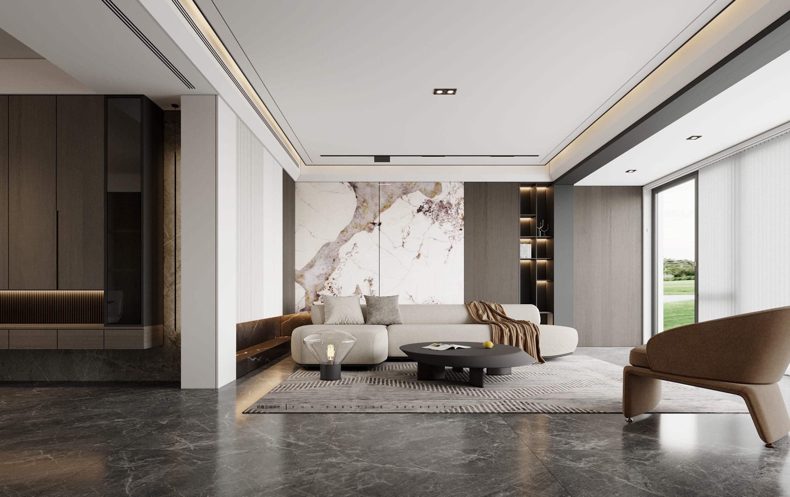 A Luxurious 3D Model of a Contemporary Living Space with CAD 3D model_3