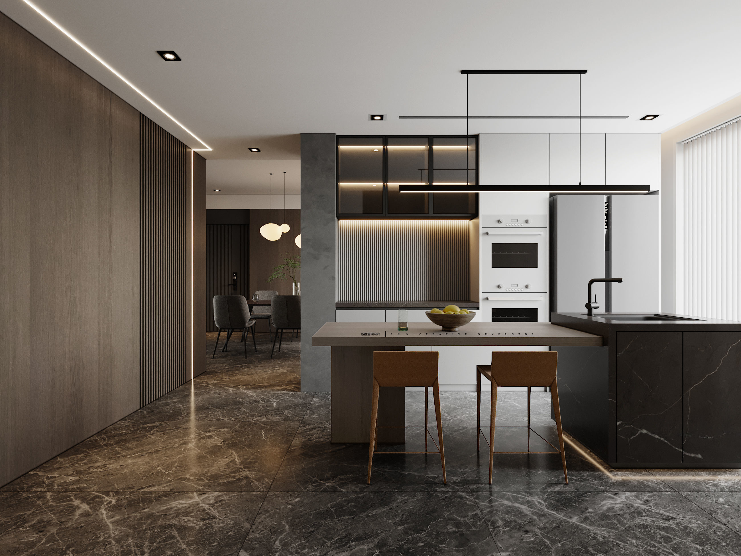 A Luxurious 3D Model of a Contemporary Living Space with CAD 3D model_4