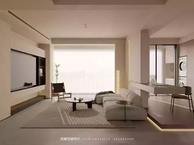 Modern Elegance - 3D Living  Dining and Bedroom Spaces