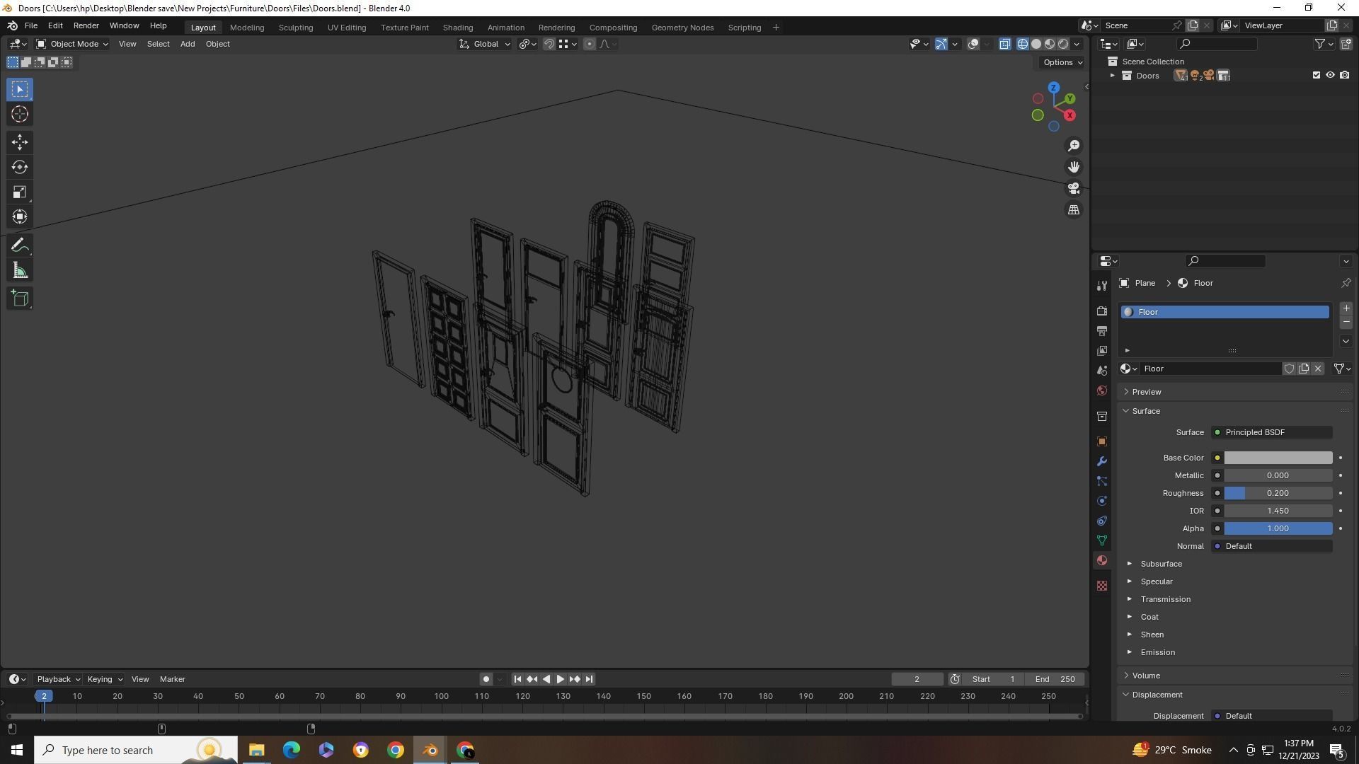 Doors Collection - 10 Doors Low-poly 3D model_1