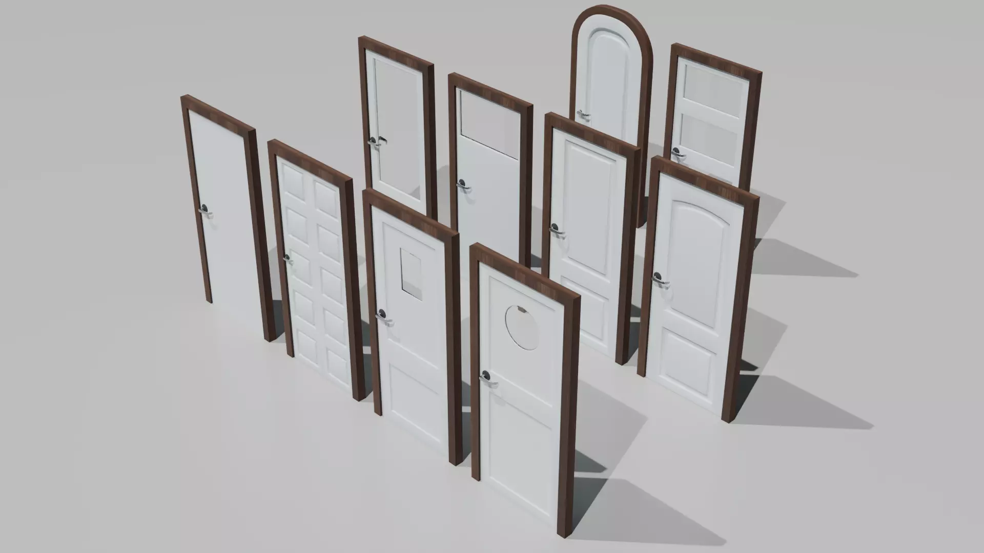 Doors Collection - 10 Doors Low-poly 3D model_0