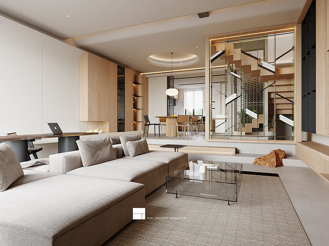 Modern Luxury Villa 3D Model and CAD Plans 3D model