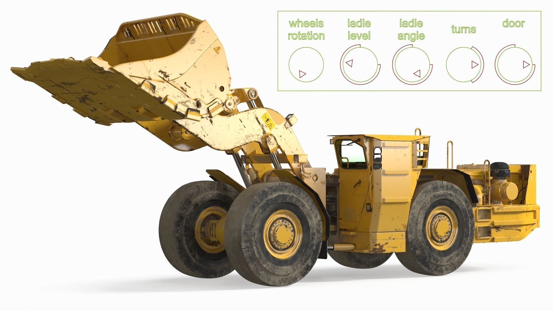 Mining Loader Dirty Rigged for Cinema 4D 3D model_2