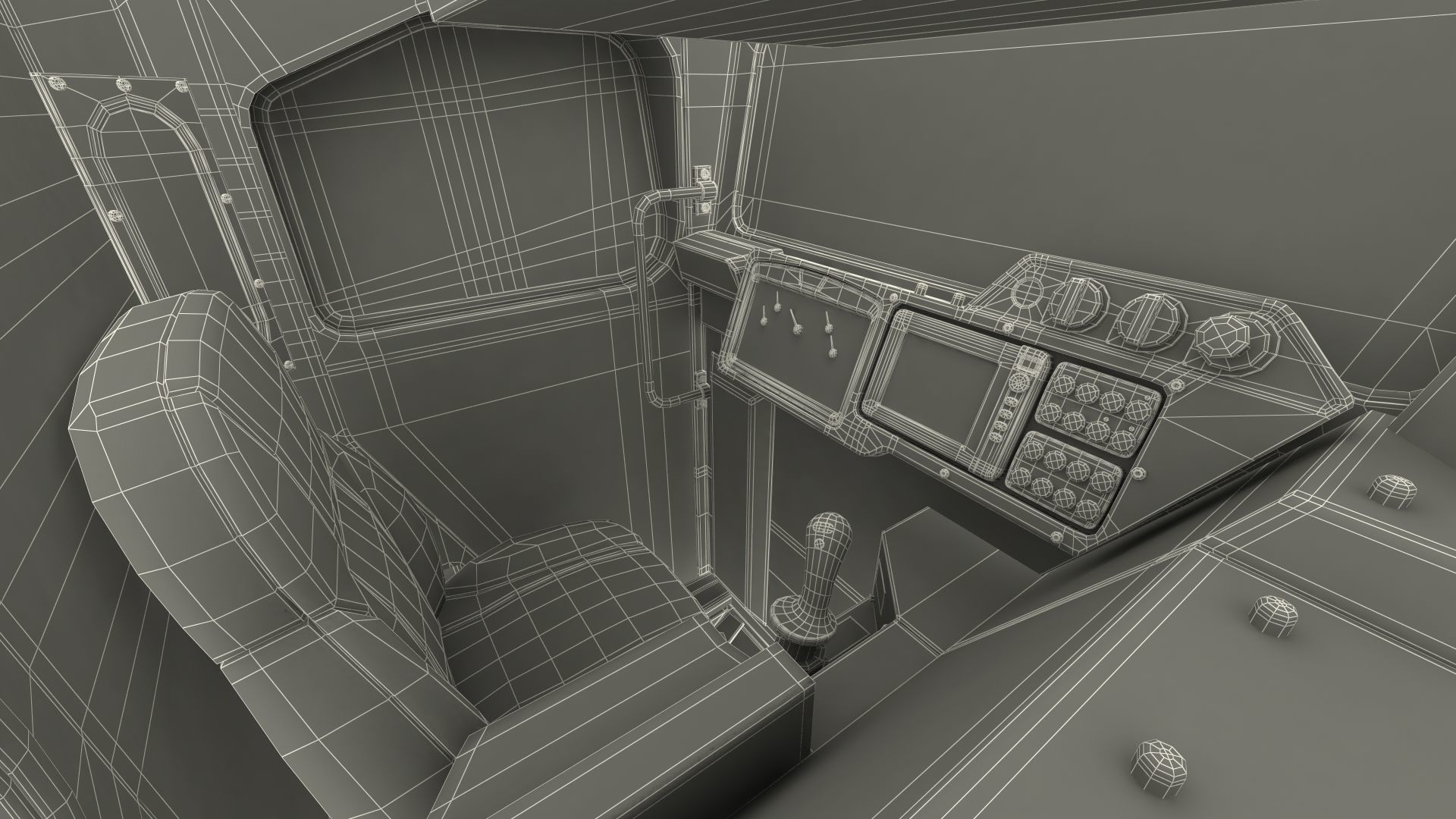 Mining Loader Dirty Rigged for Cinema 4D 3D model_43