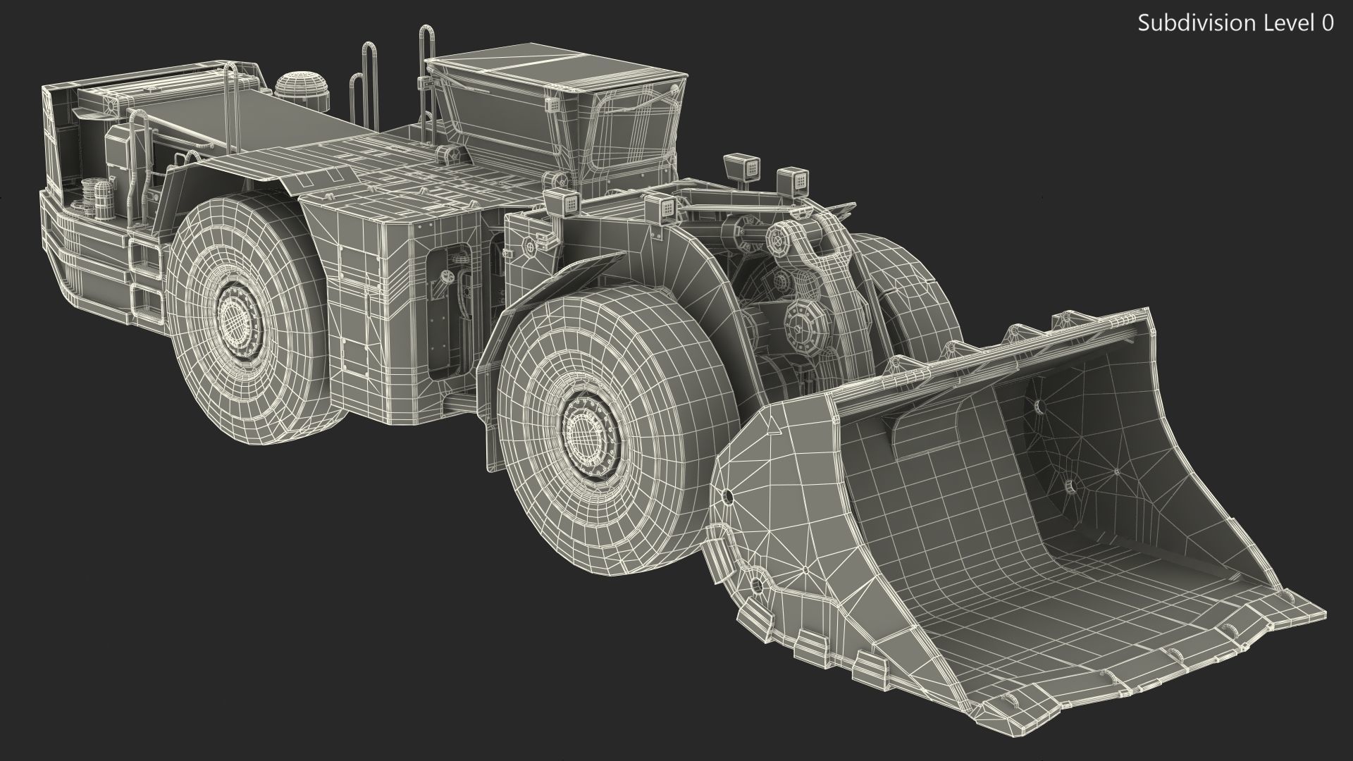 Mining Loader Dirty Rigged for Cinema 4D 3D model_29