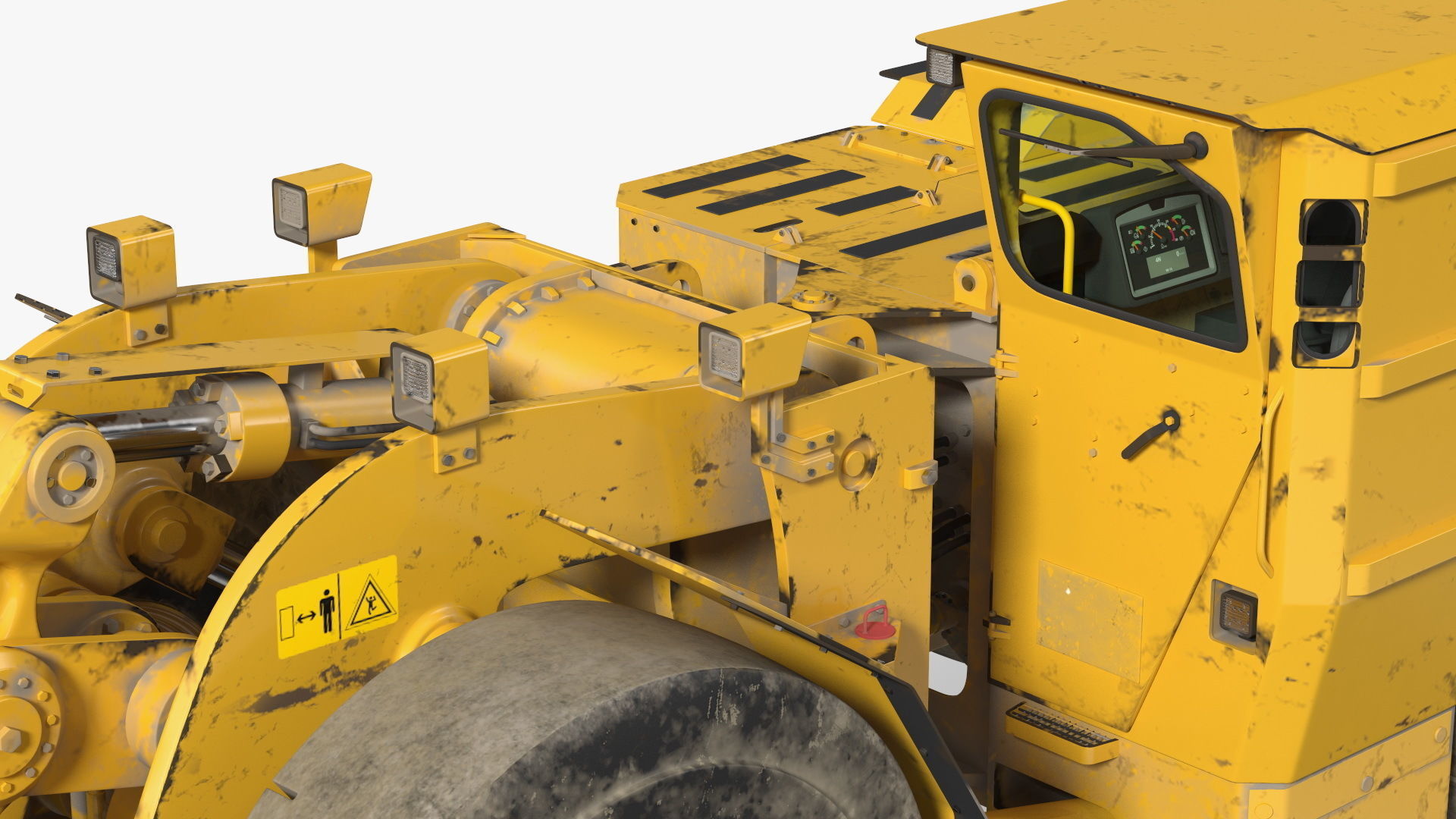 Mining Loader Dirty Rigged for Cinema 4D 3D model_27